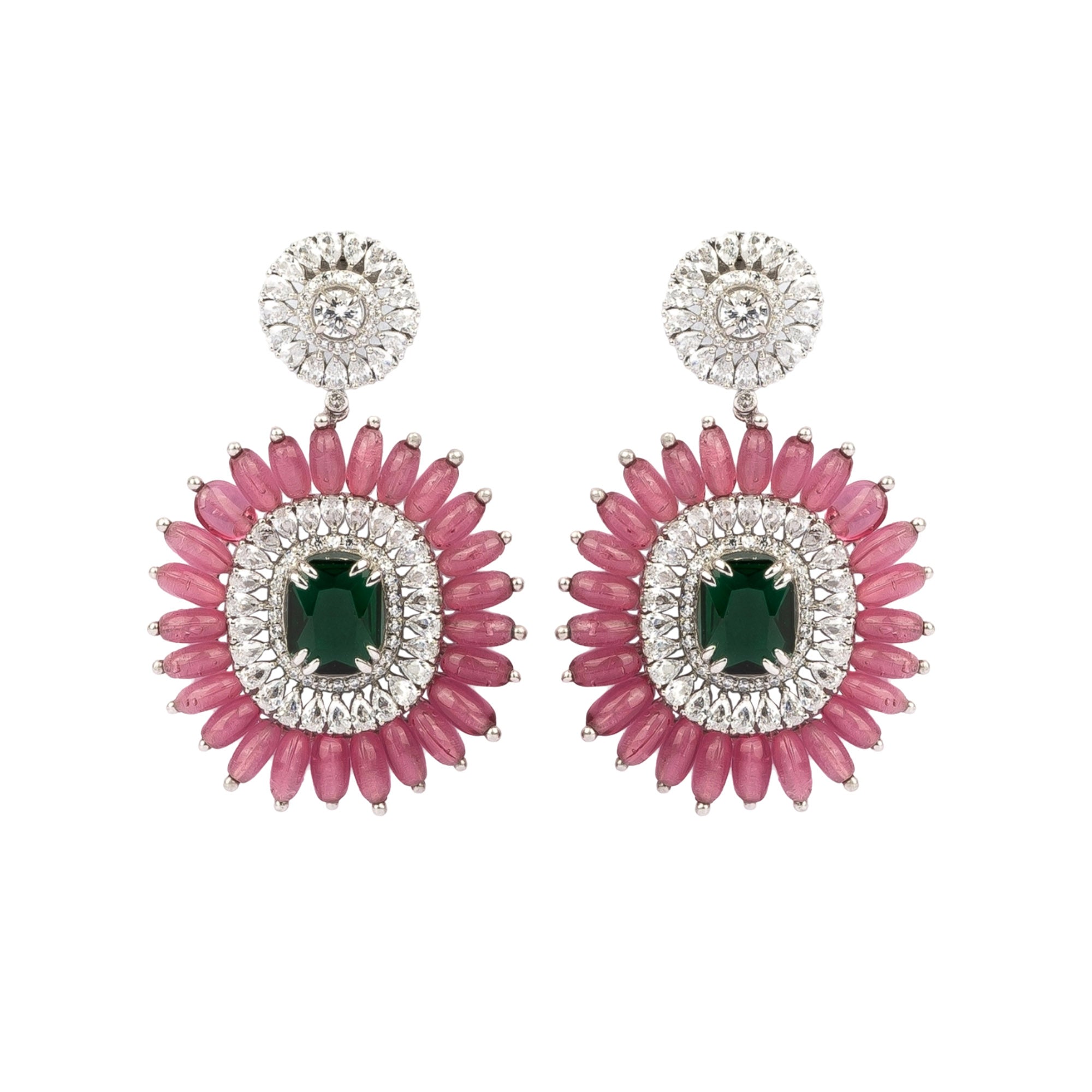 Empress Padmavati Floral Drop Earrings