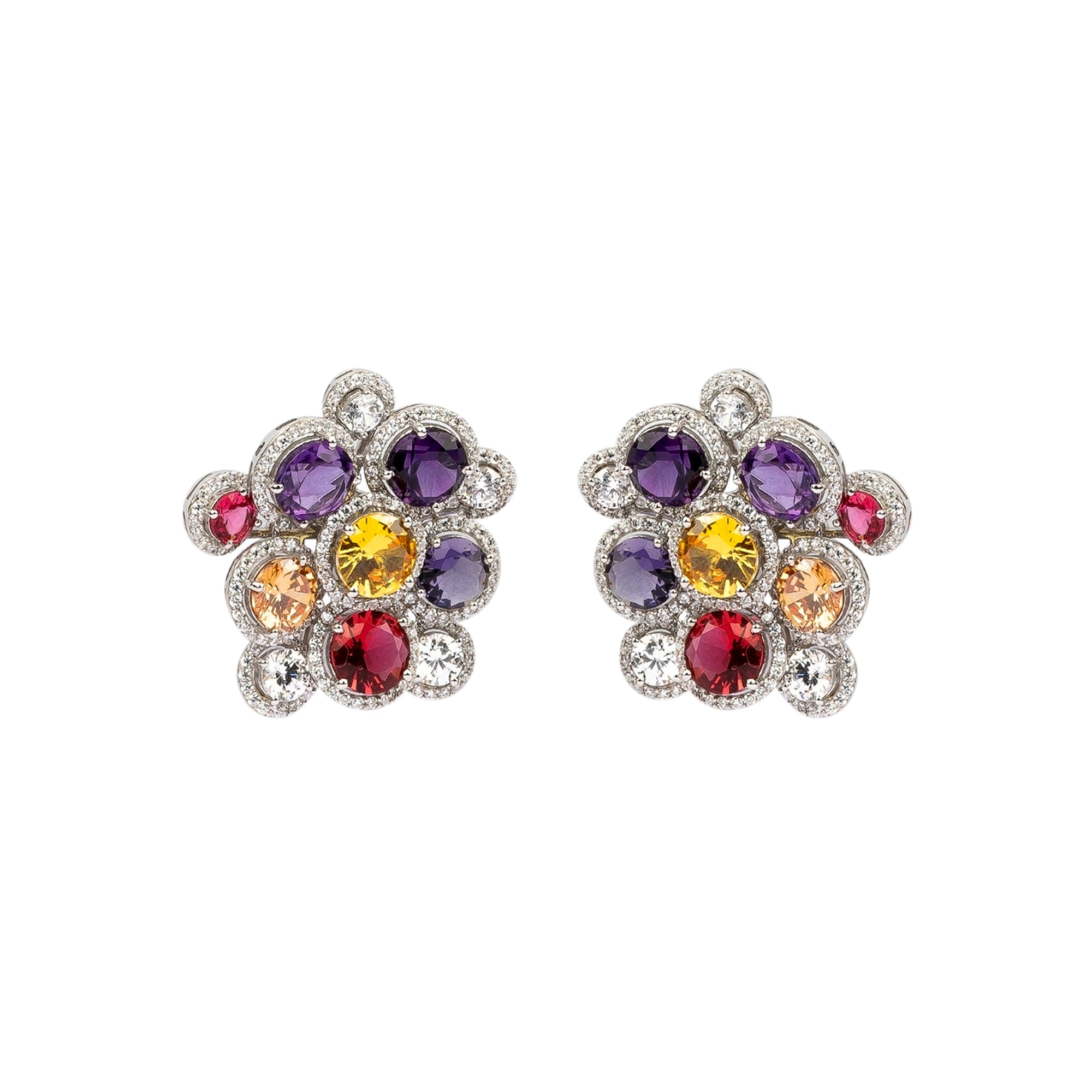 Celestial Bloom Multicolor Floral Stud Earrings