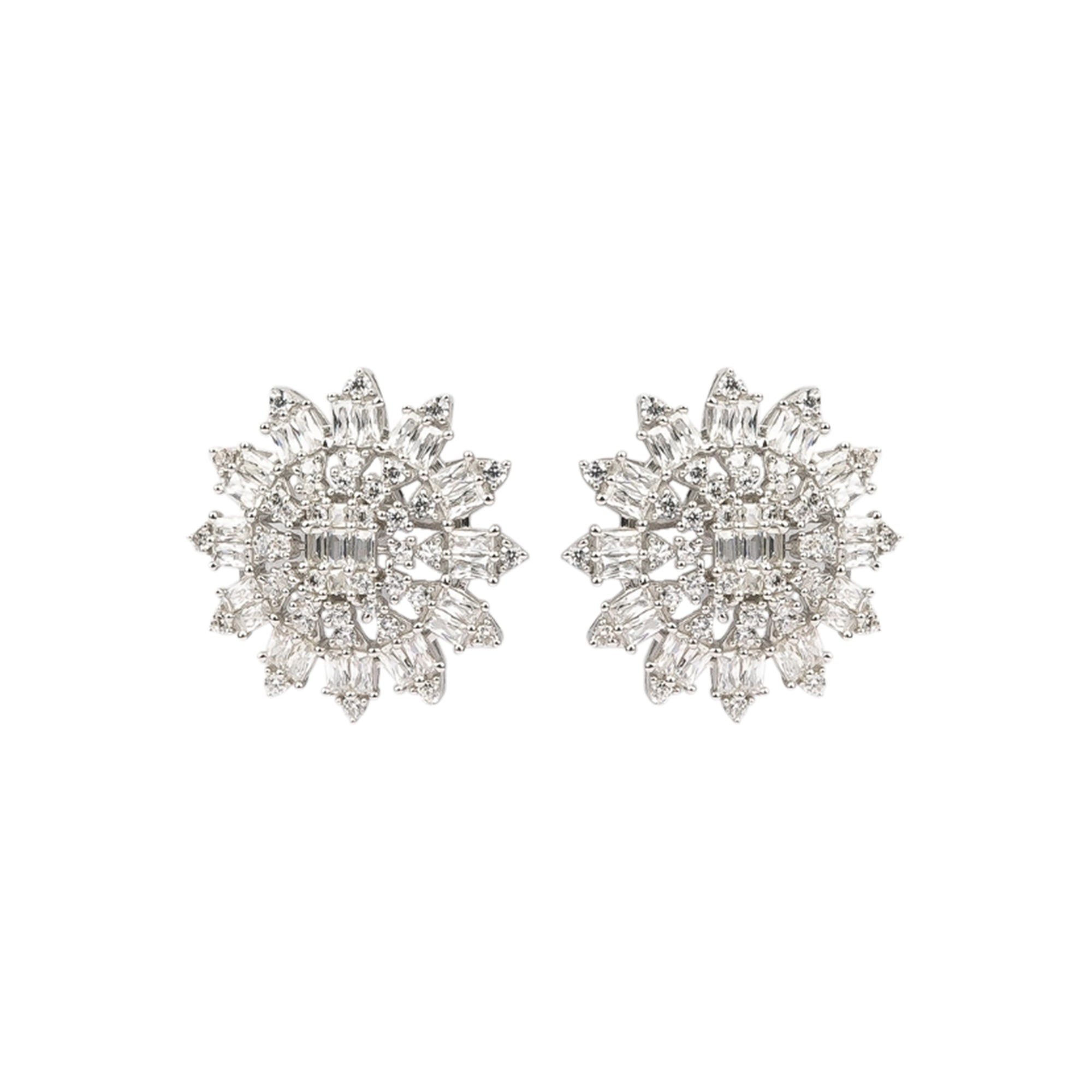 Sparkling Sunburst Stud Earrings