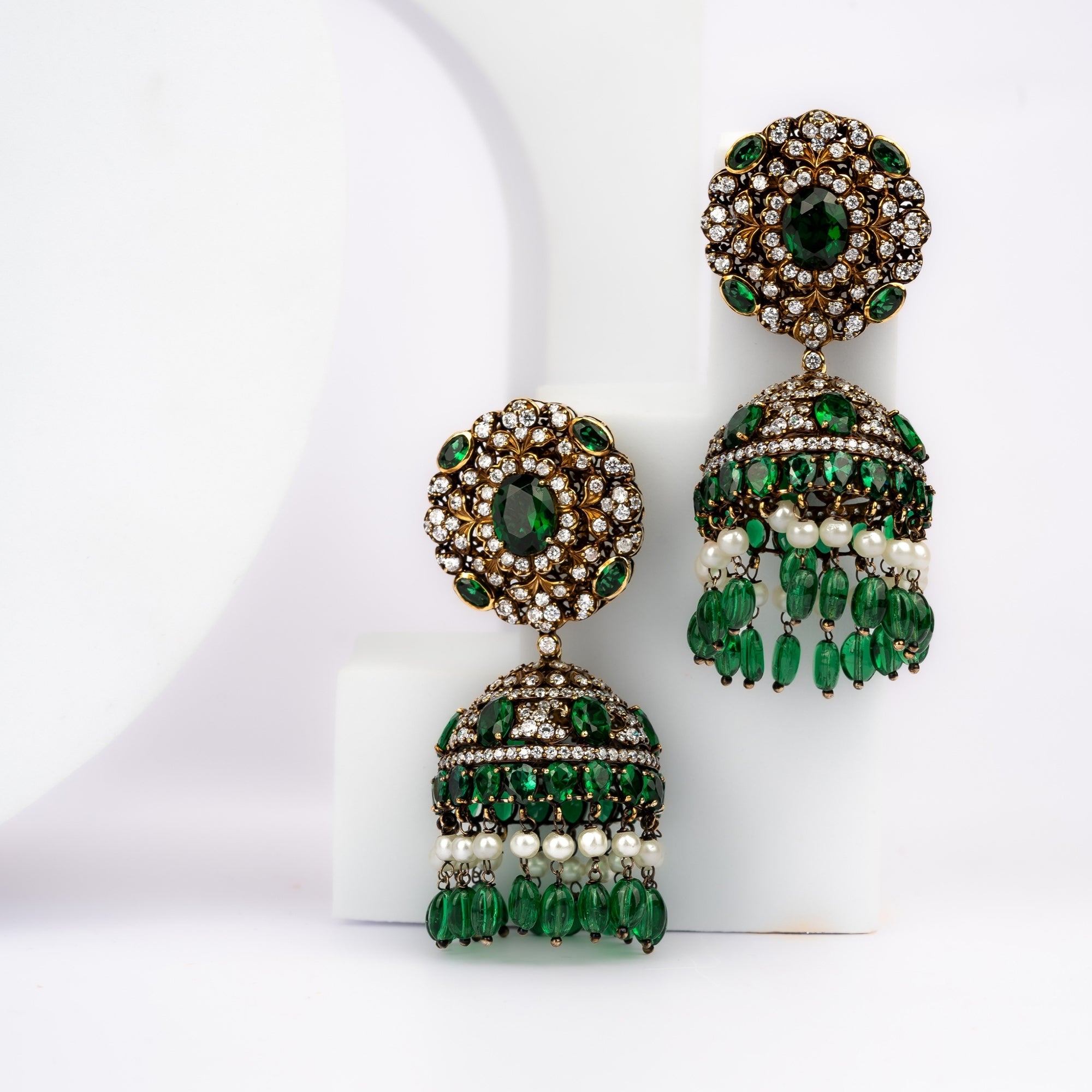 Royal Antique Gold Jhumka Earrings