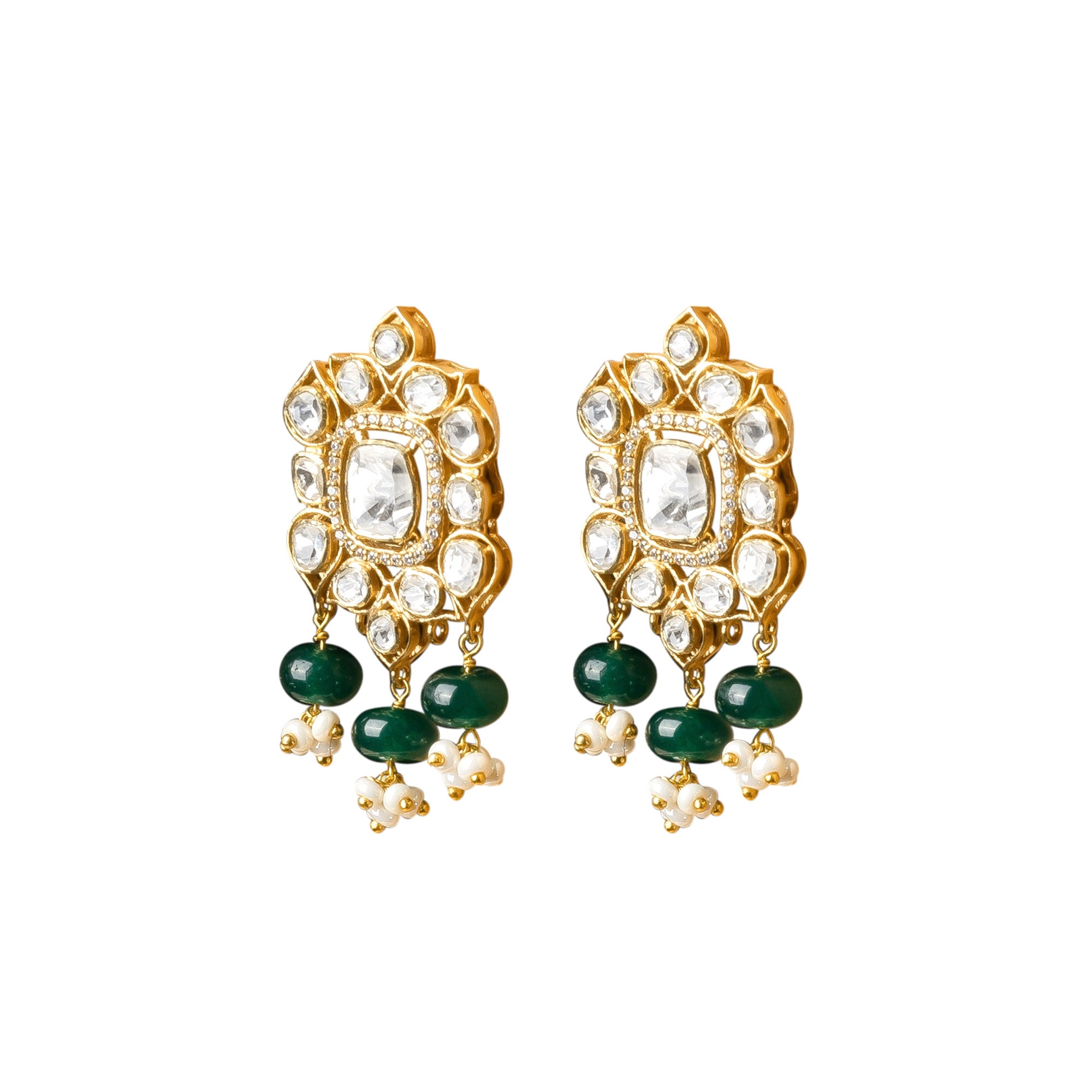 Polki Elegance Drop Earrings