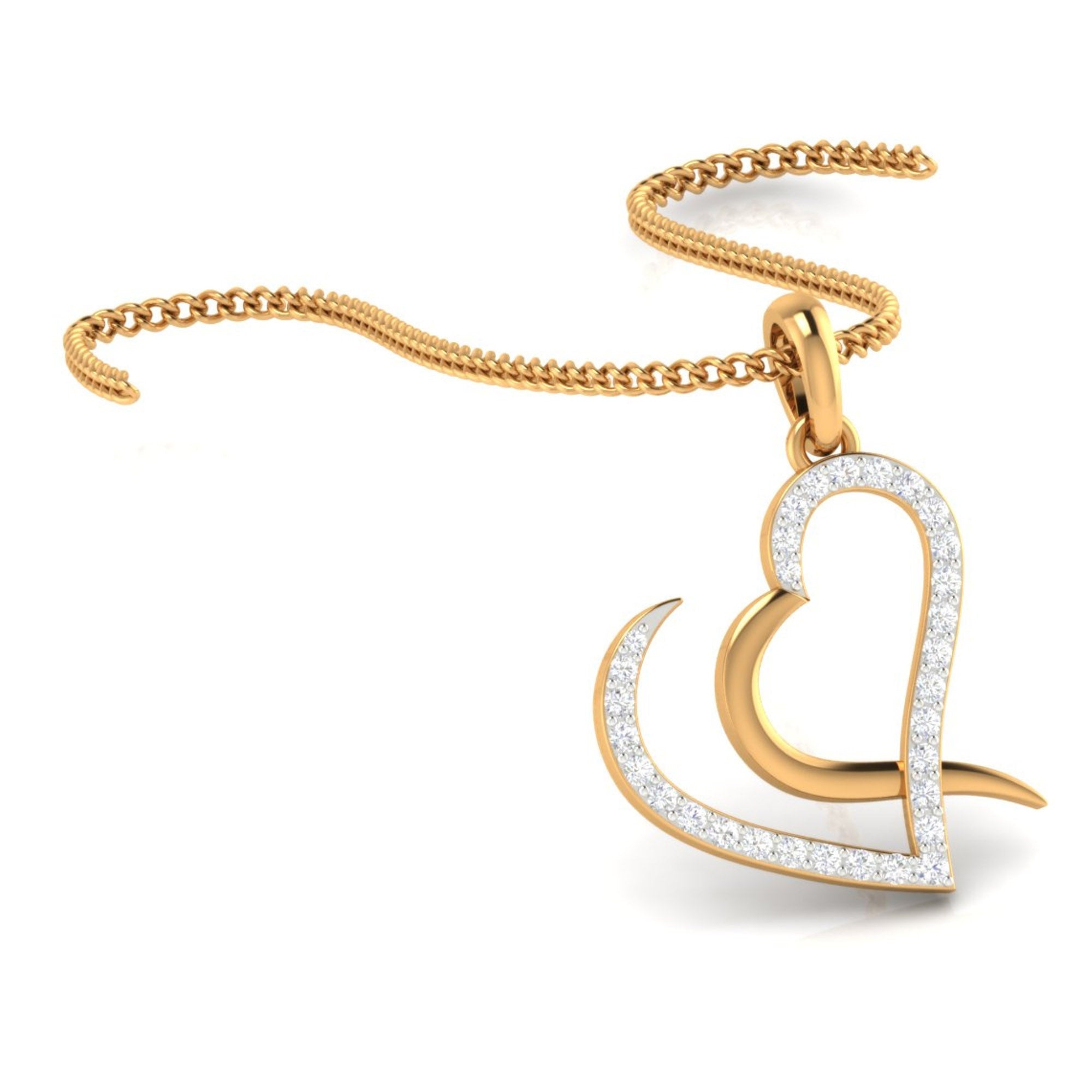 Open Heart Yellow Gold Pendant