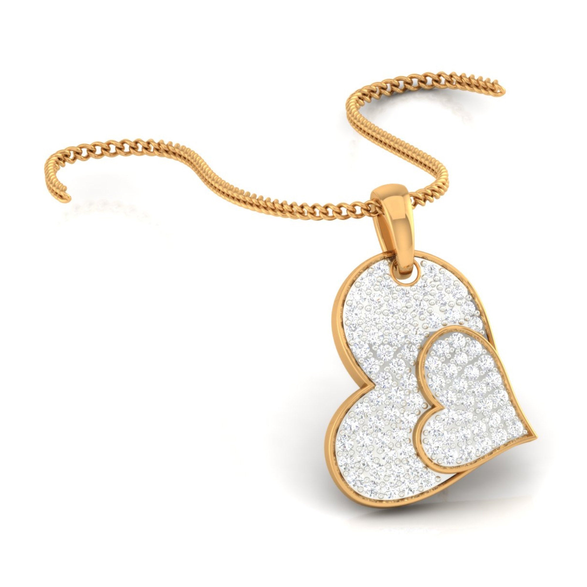 Gold Plated Double Heart Pendant