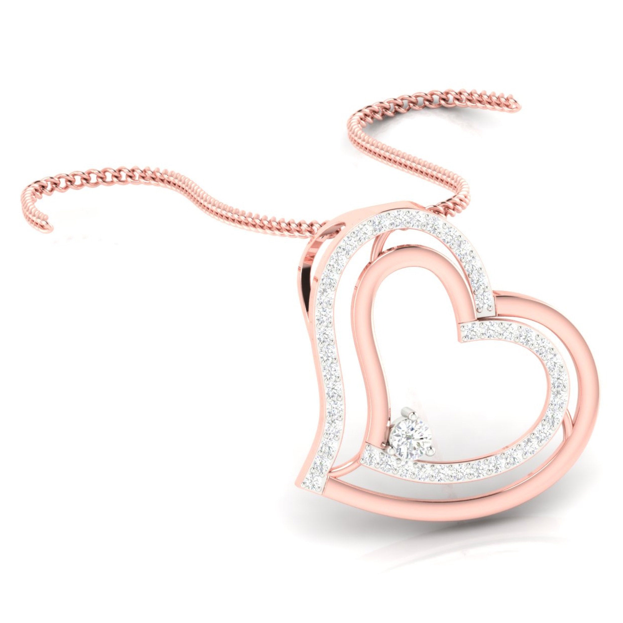 Royal Love Twin Hearts Pendant