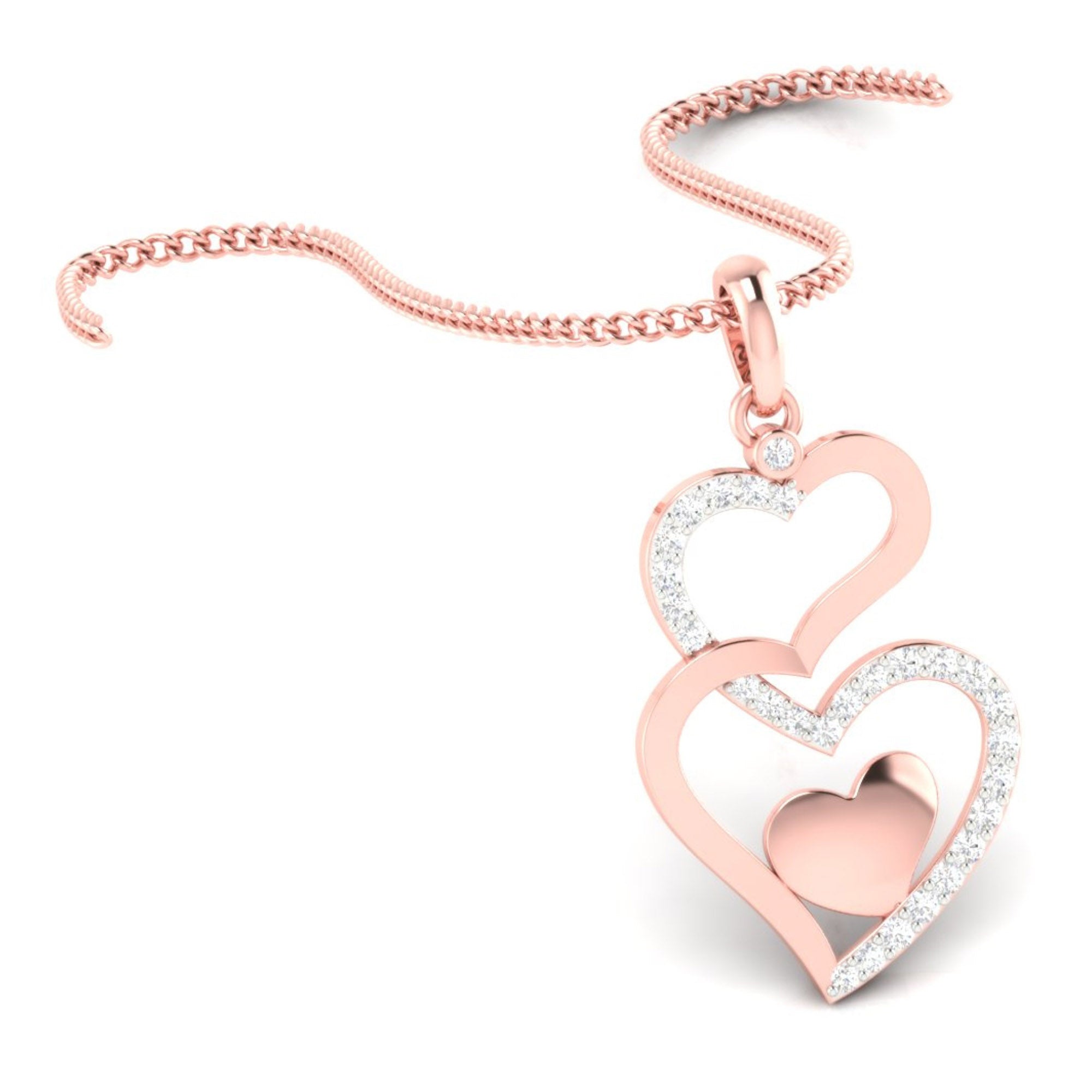 Shimmering Triple Heart Pendant