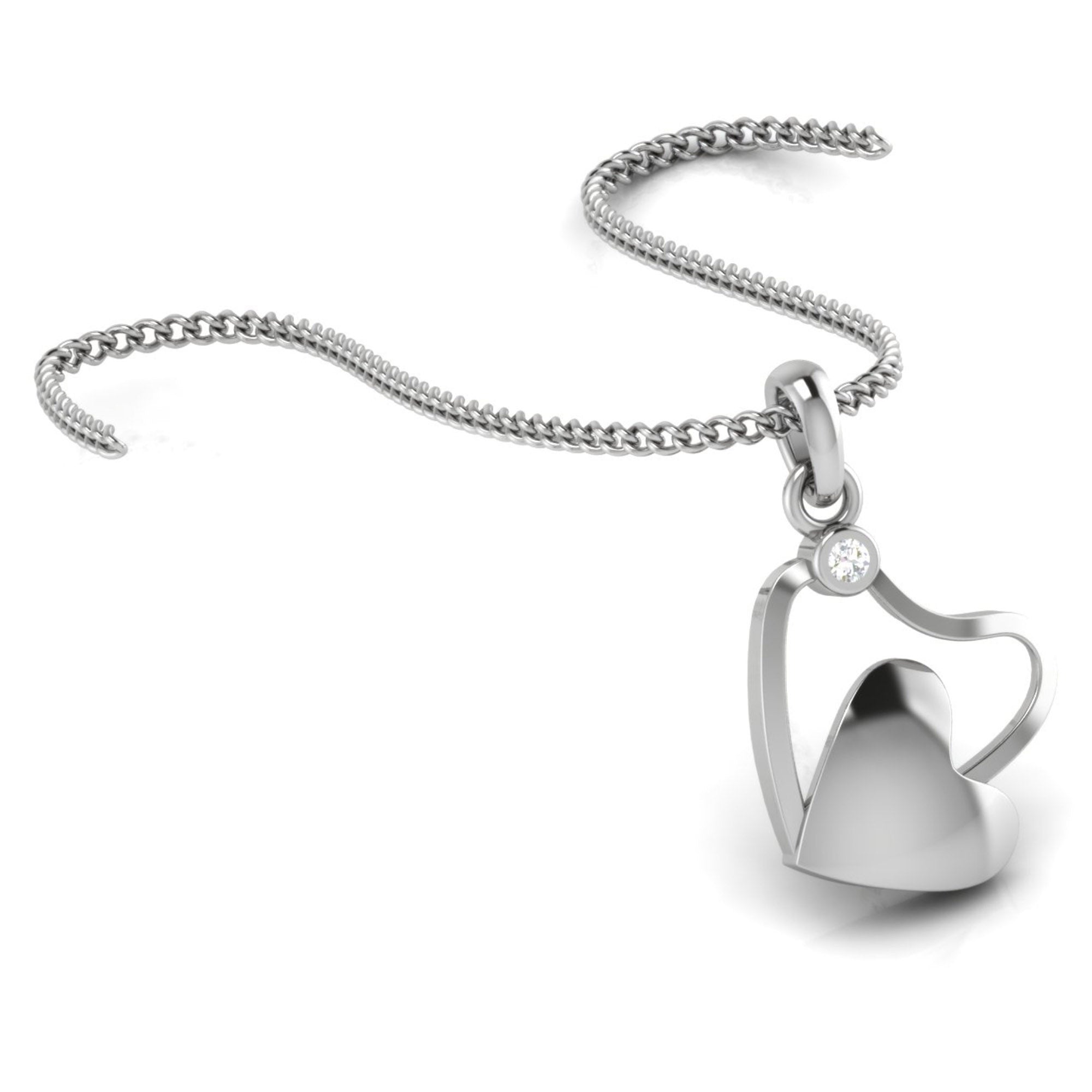 Sterling Silver Stylish Heart Pendant