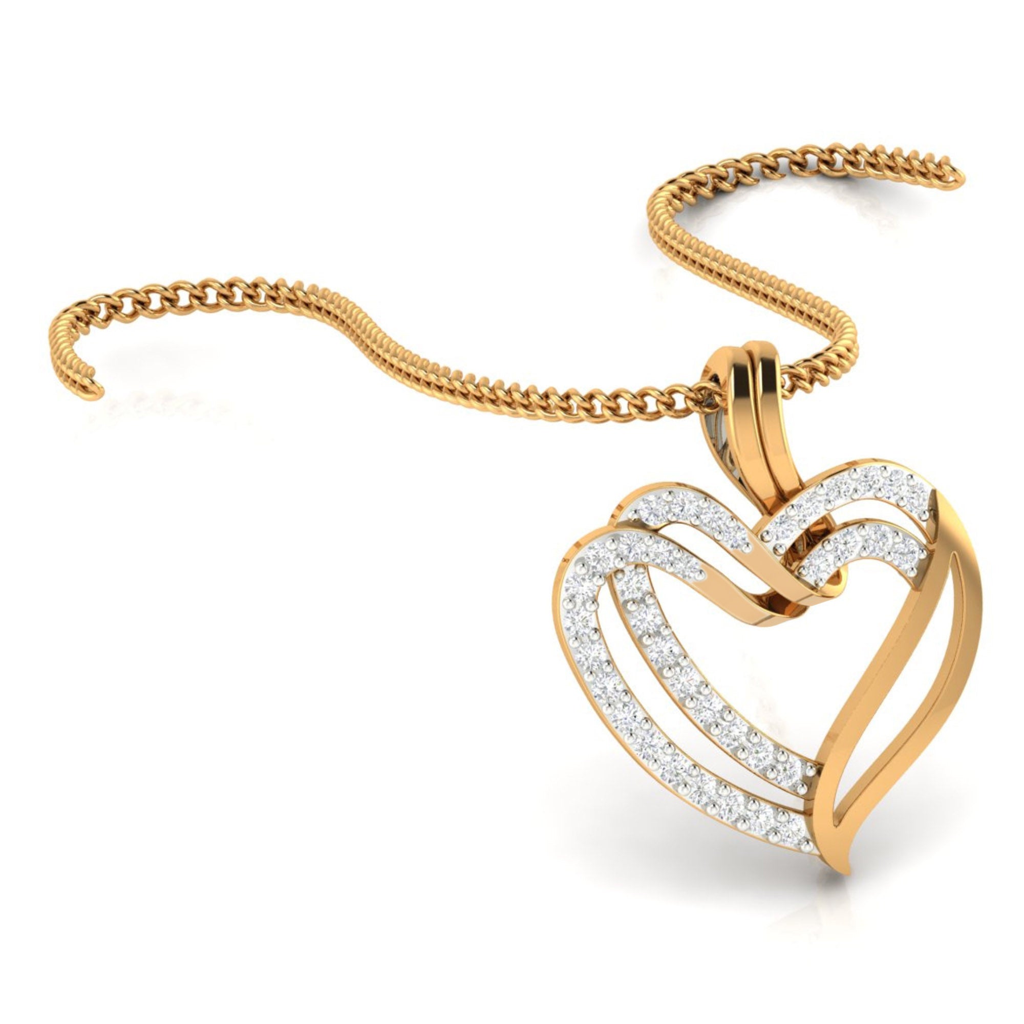 Gold Plated Twined Heart Pendant
