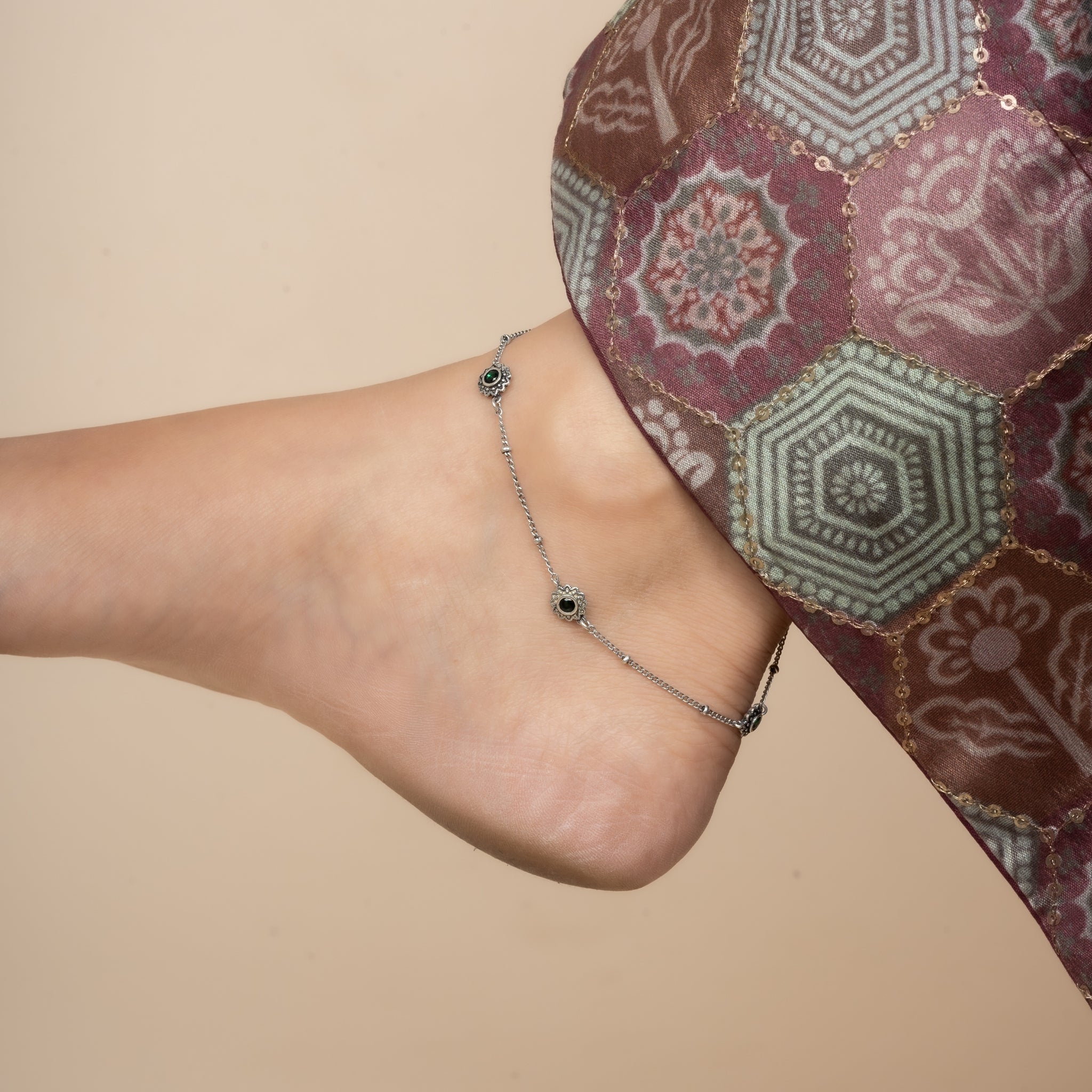 Udaipur Style Oxidized Anklet