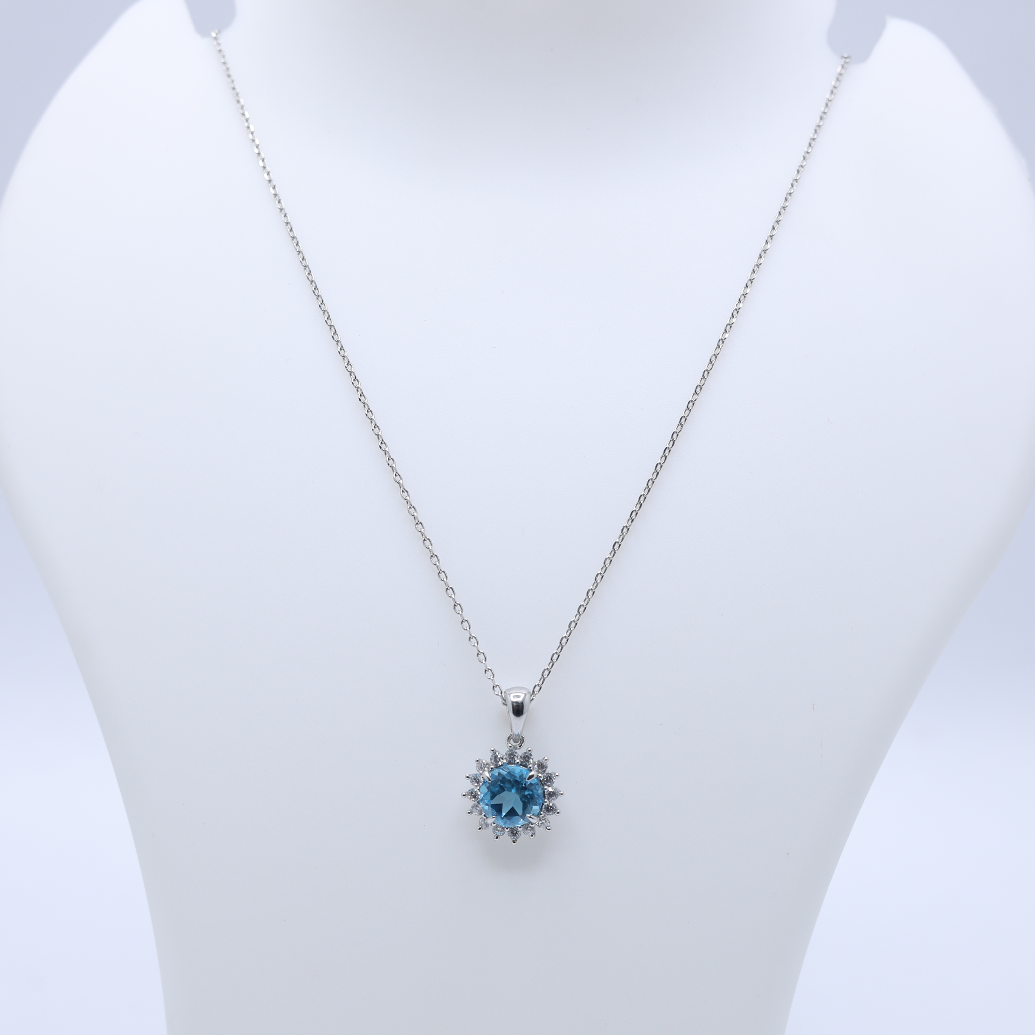 Sterling Silver Blue Topaz Pendant