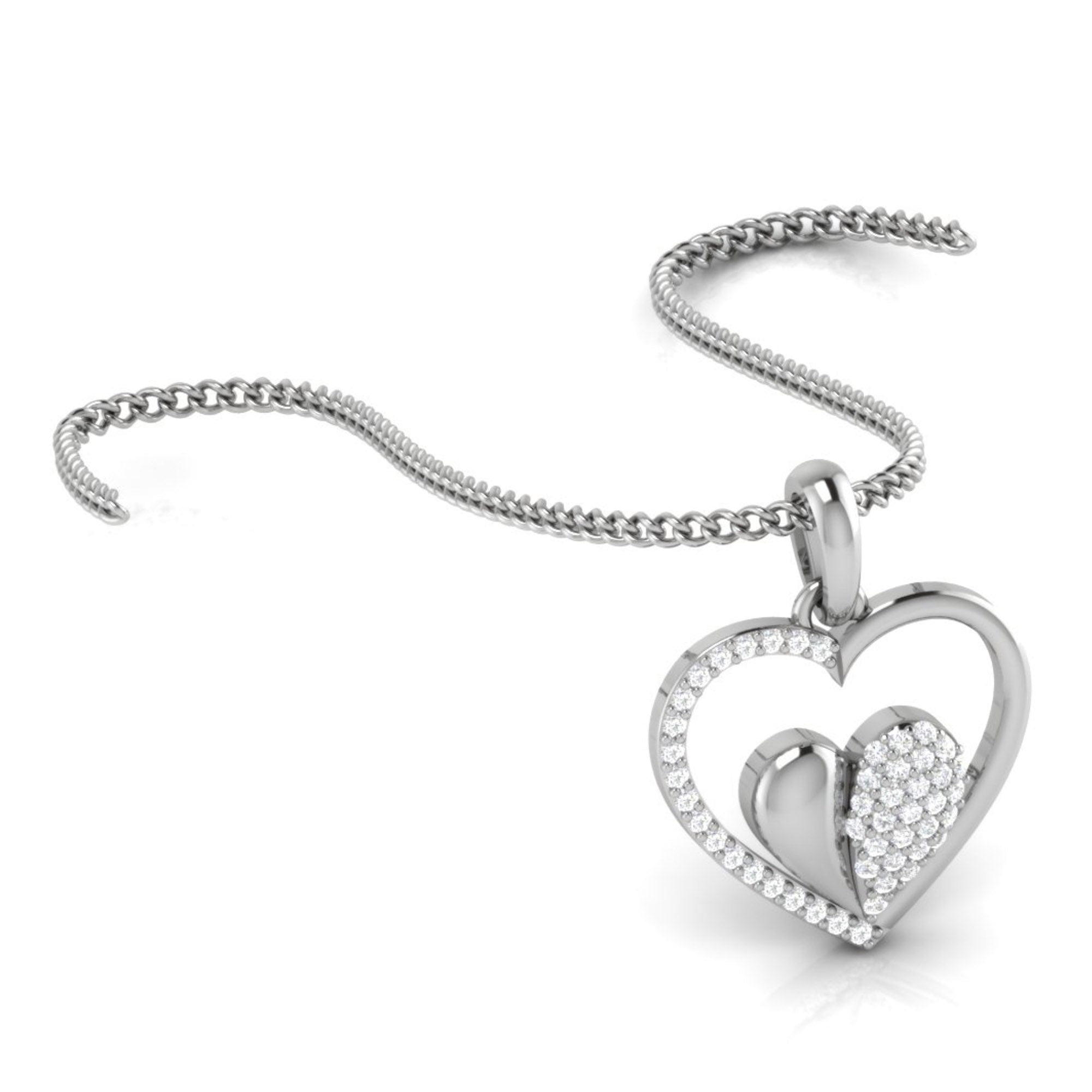 Sparkling Double Heart Pendant