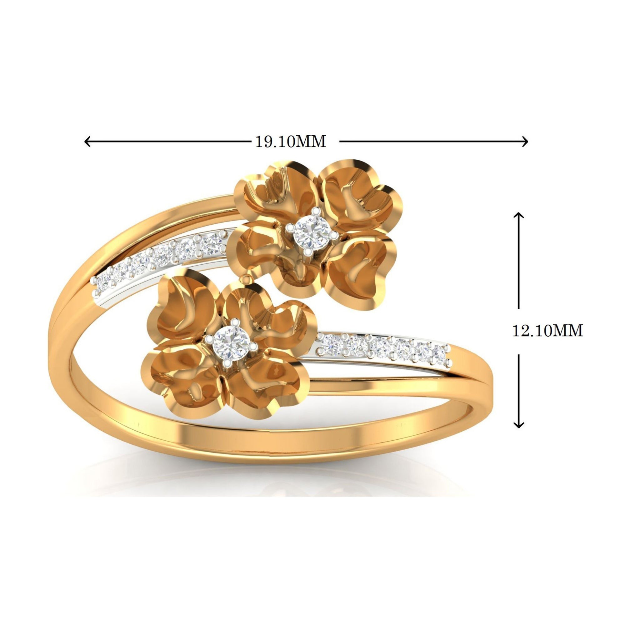 Dual Floral Open Style Ring