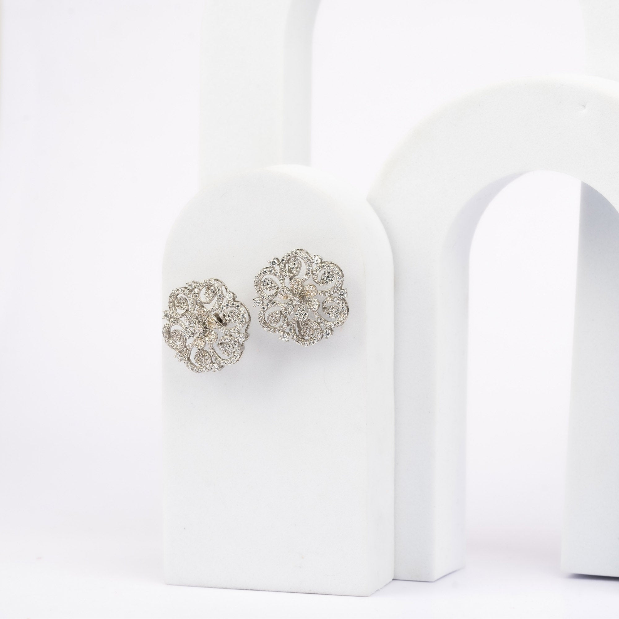Royal Bloom Floral Stud Earrings