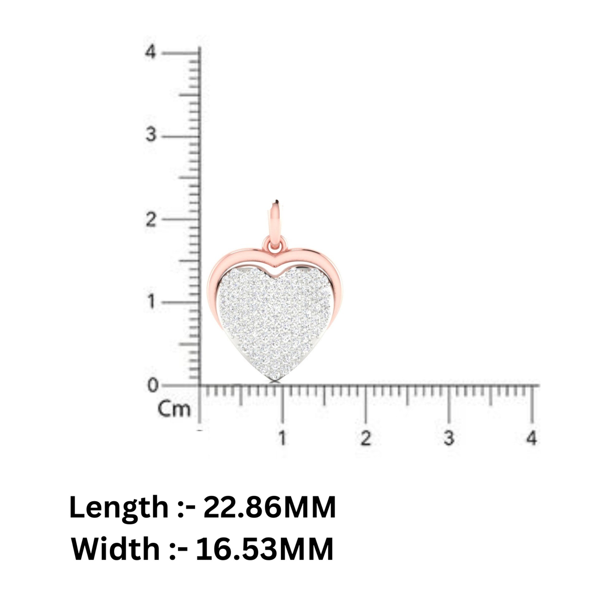 Gold Plated Heart Diamond Pendant