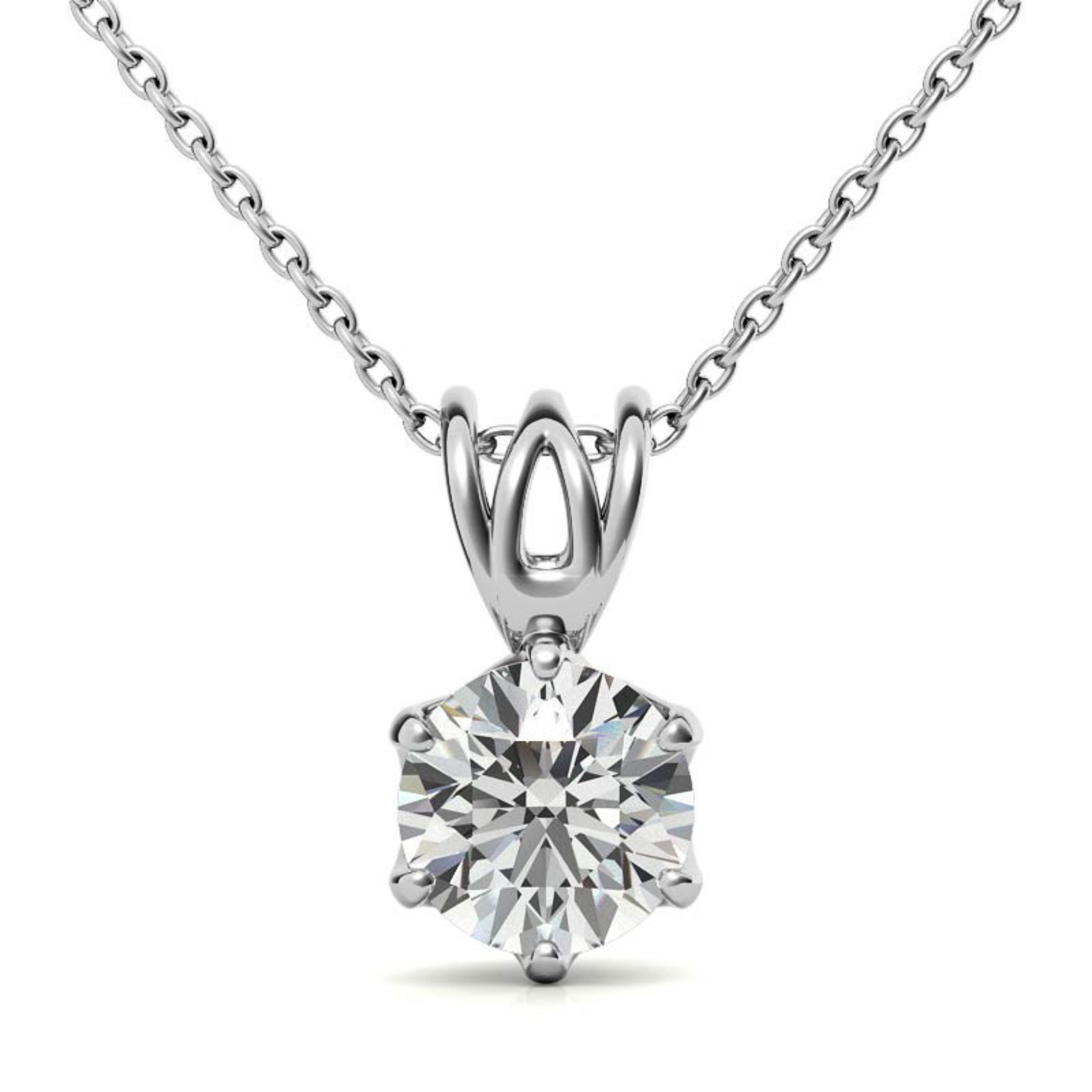 Round Cut Solitaire Pendant