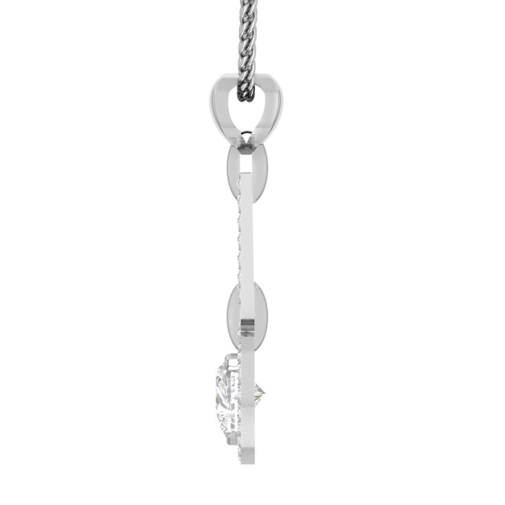 White Gold Dual Heart Pendant