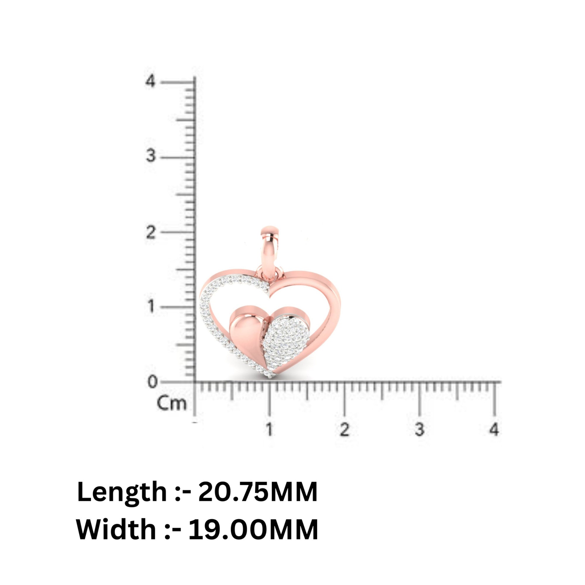 Double Heart Rose Gold Pendant