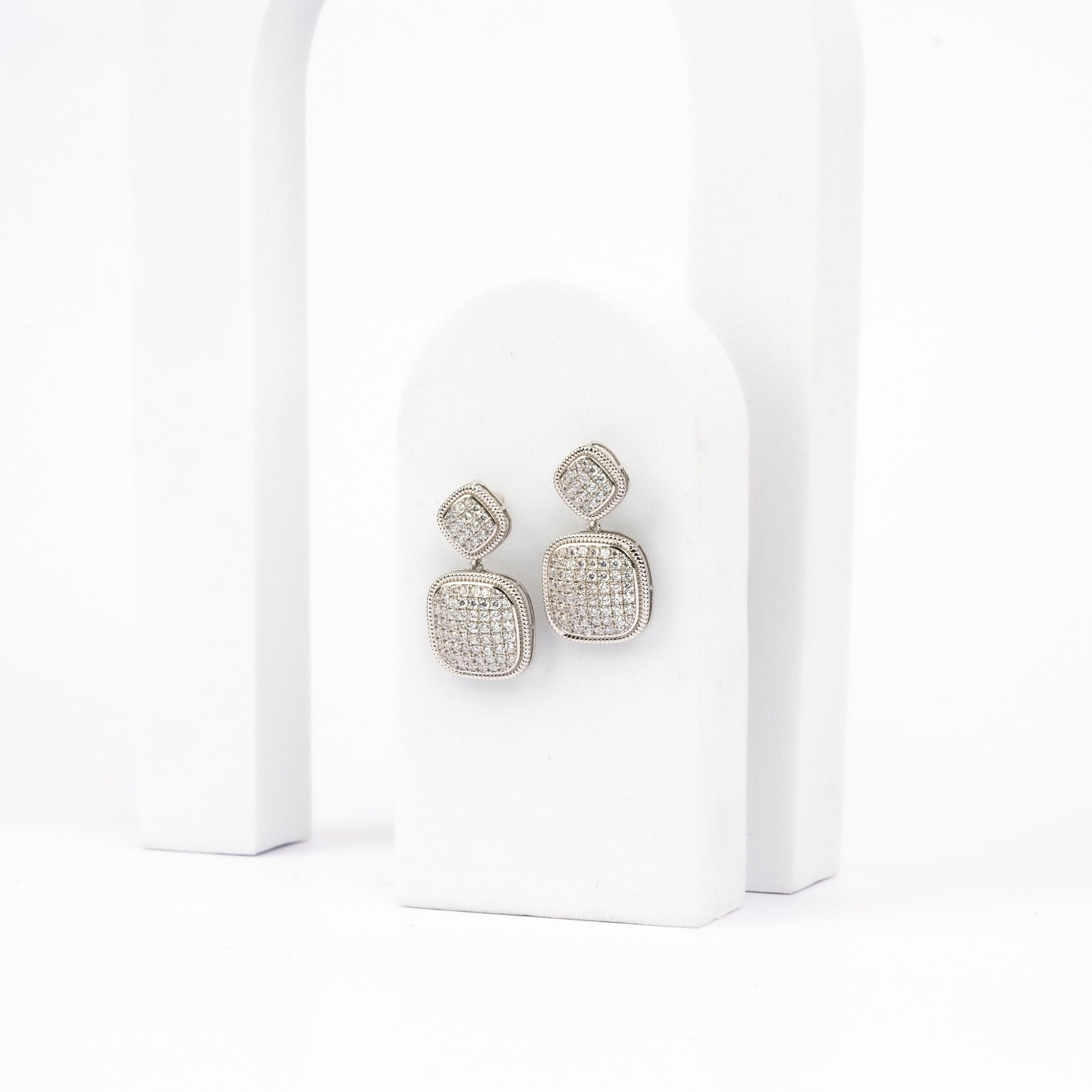 Vintage Cushion Drop Earrings