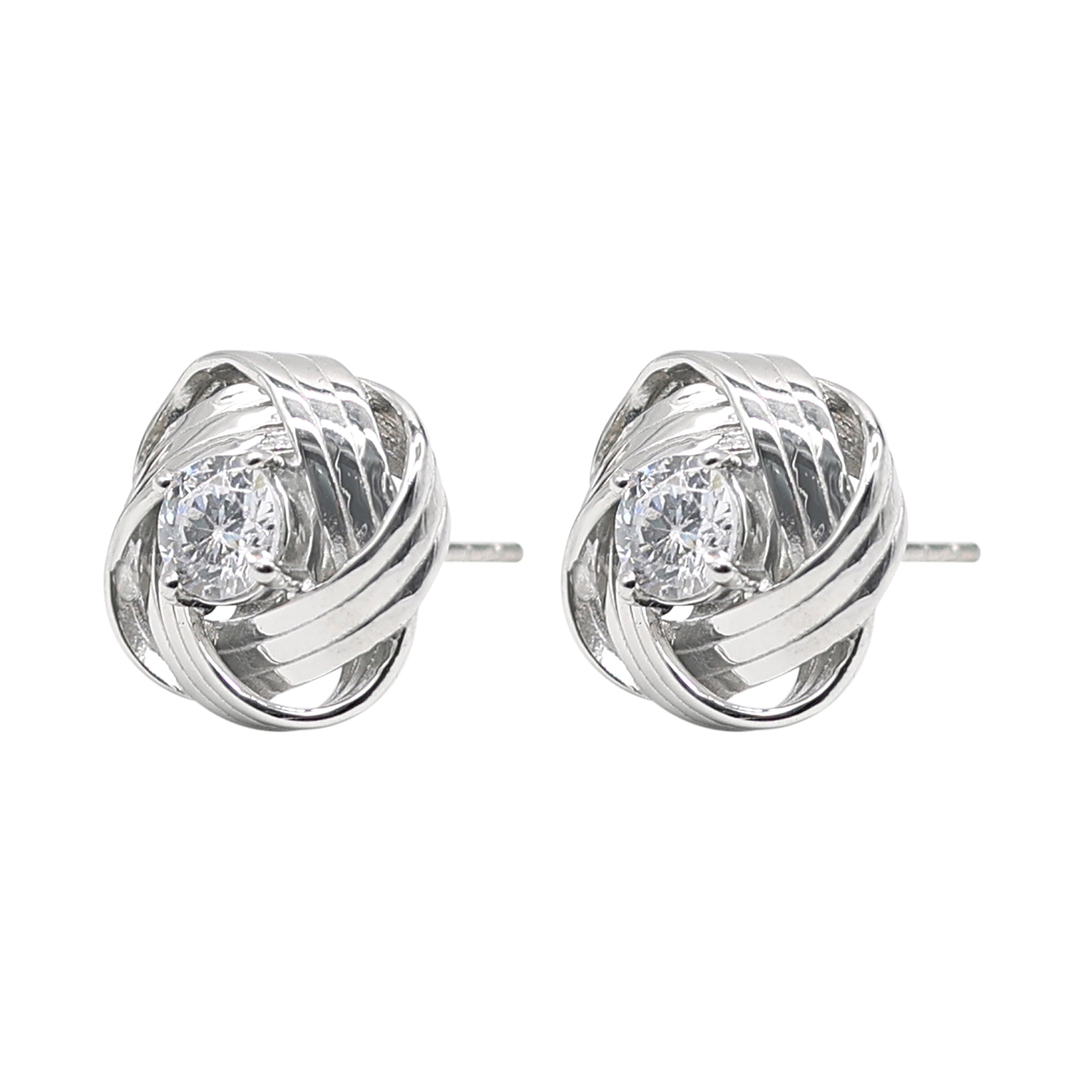 Sterling Silver Knot Stud Earrings