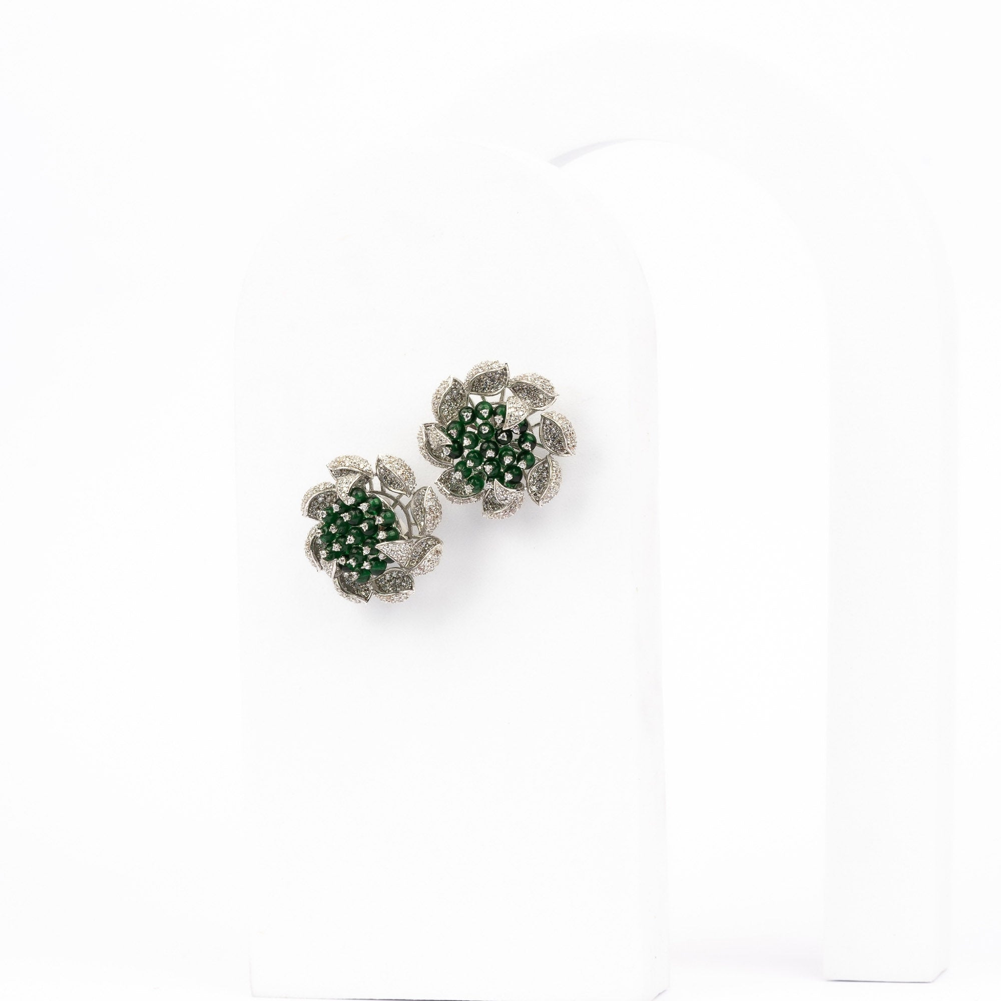 Green  jewel Bloom Earring