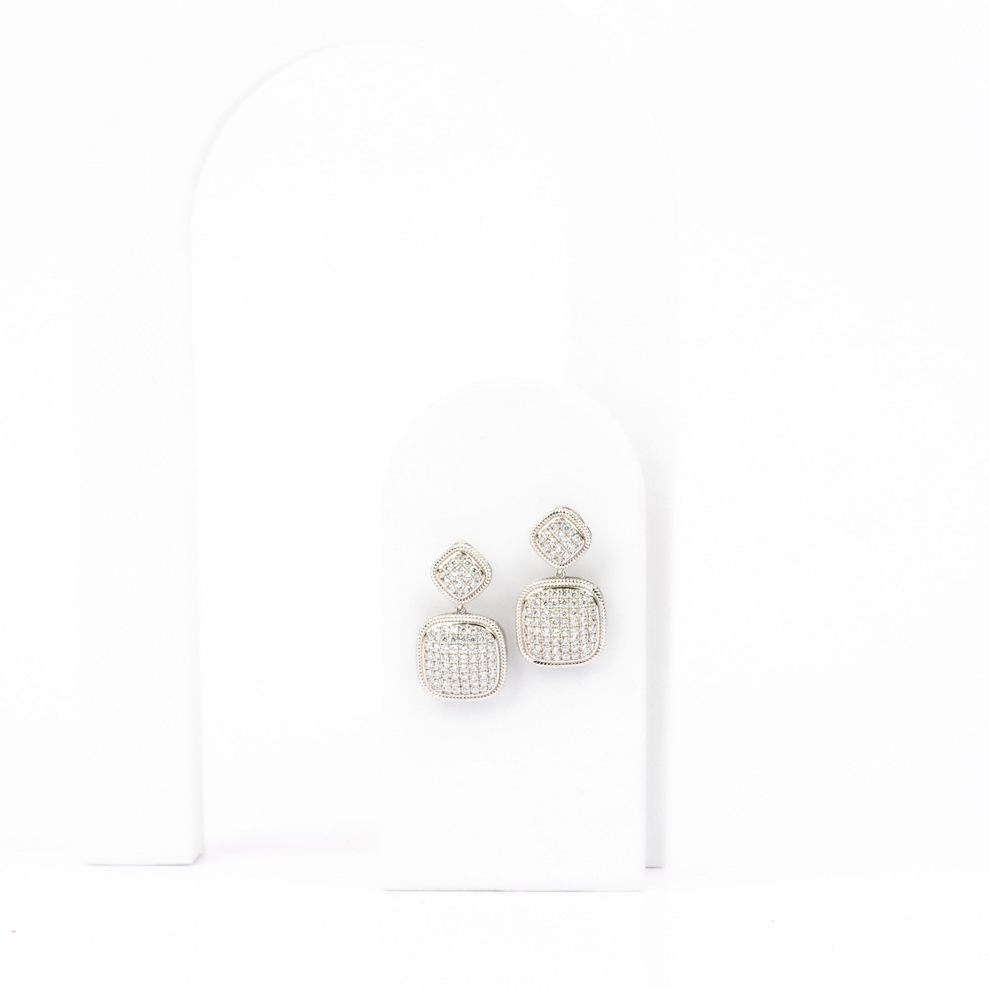 Vintage Cushion Drop Earrings