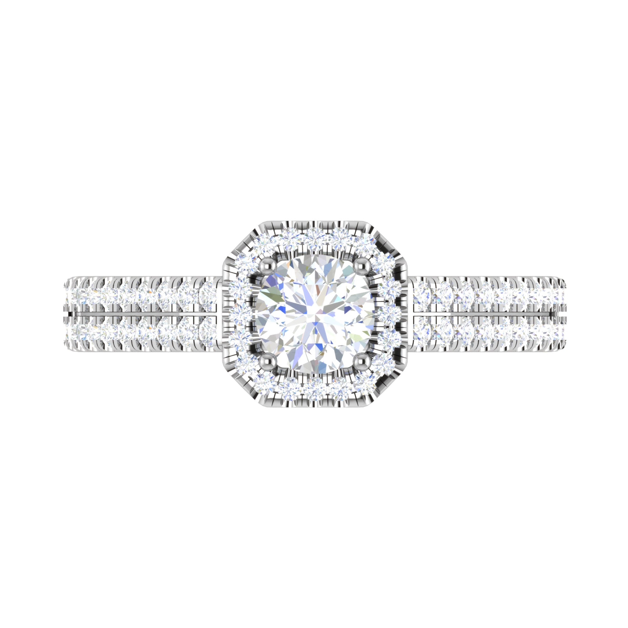Sparkling Halo Proposal Ring