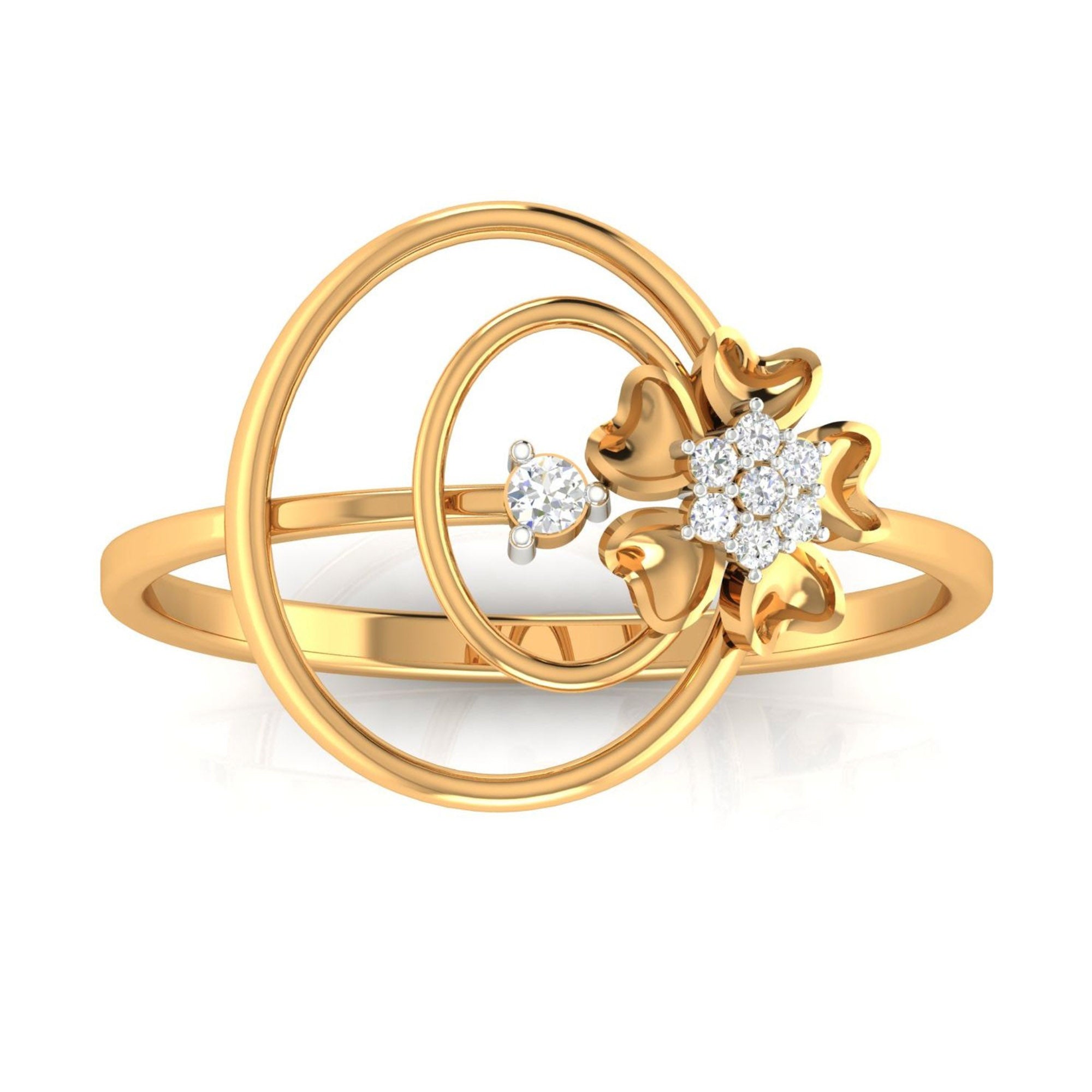 Unique Floral Swirl Diamond Ring