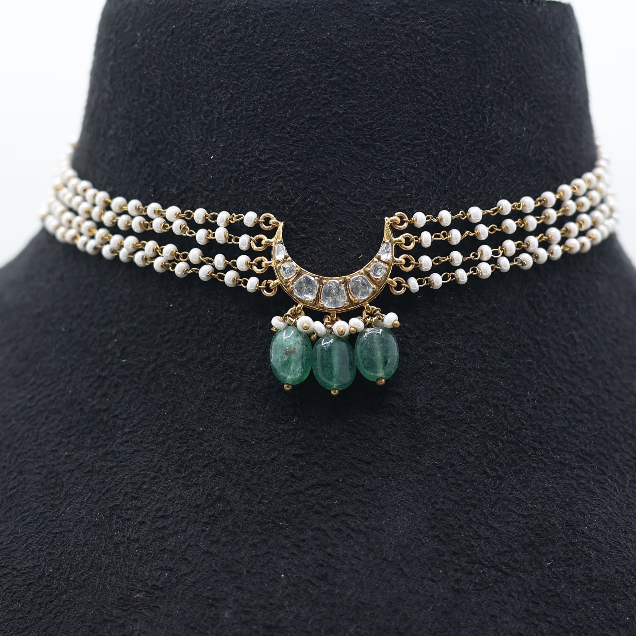 Crescent Moon Pearl Necklace