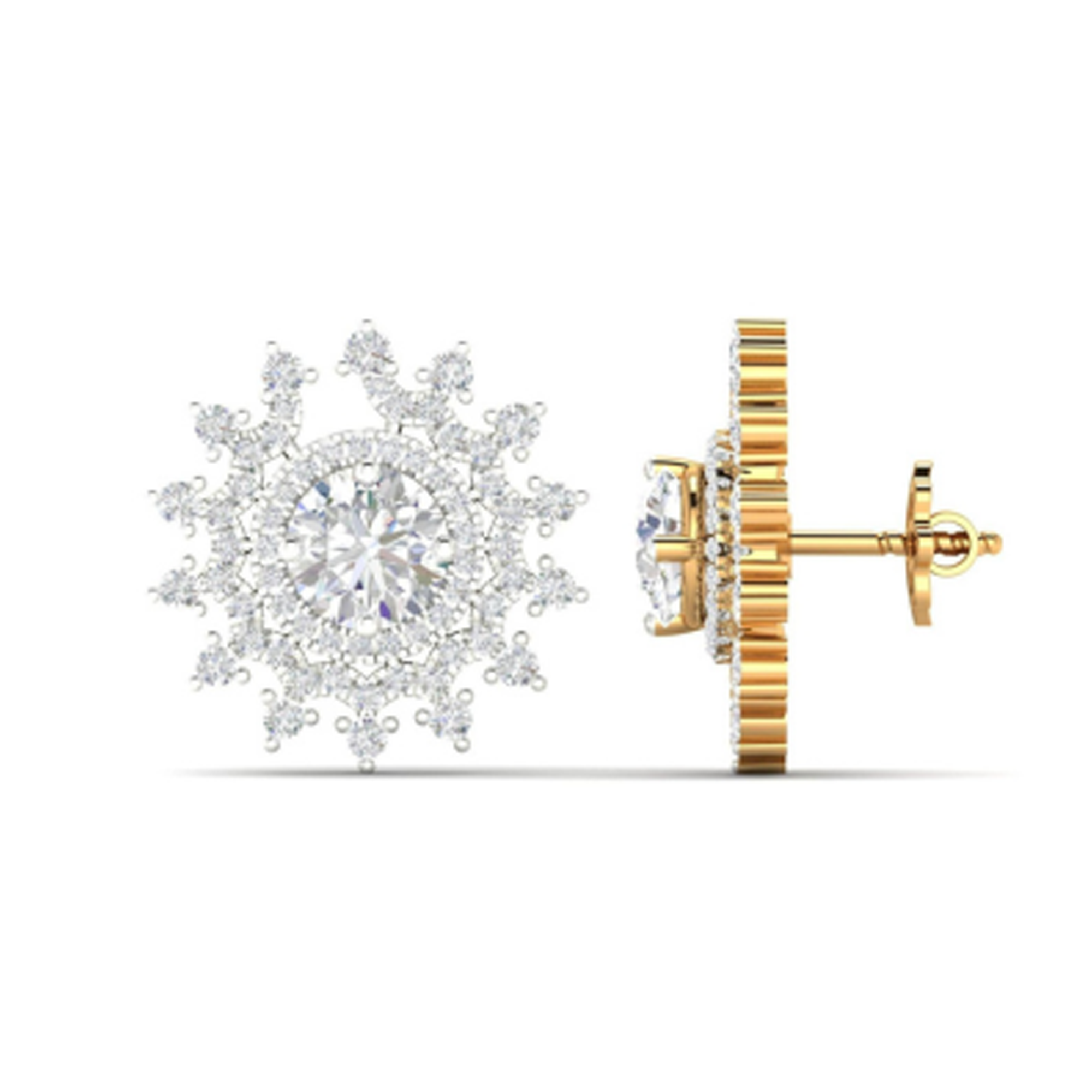 Floral Stud Earrings in Sterling Silver