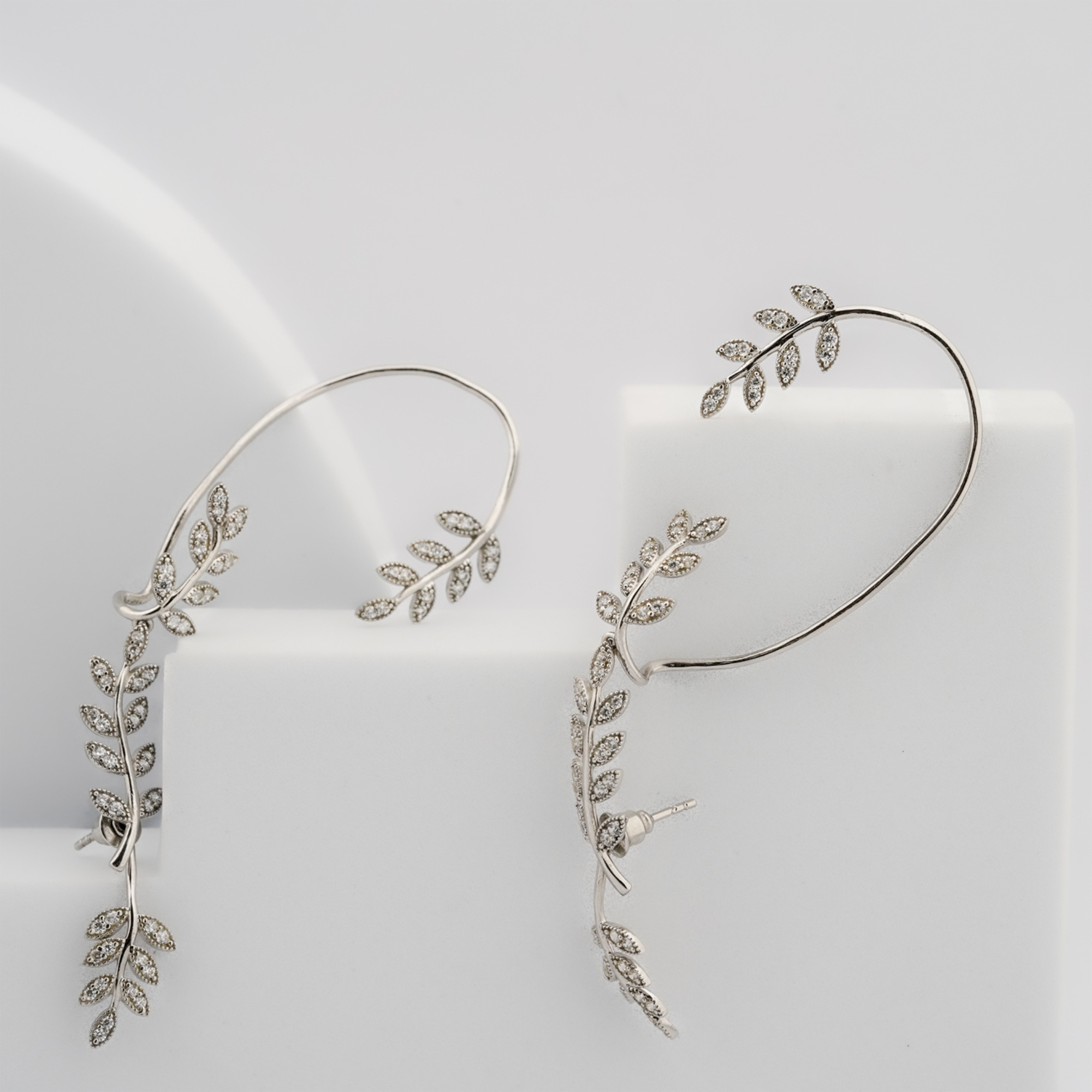 Sterling Silver Leaf Earrings