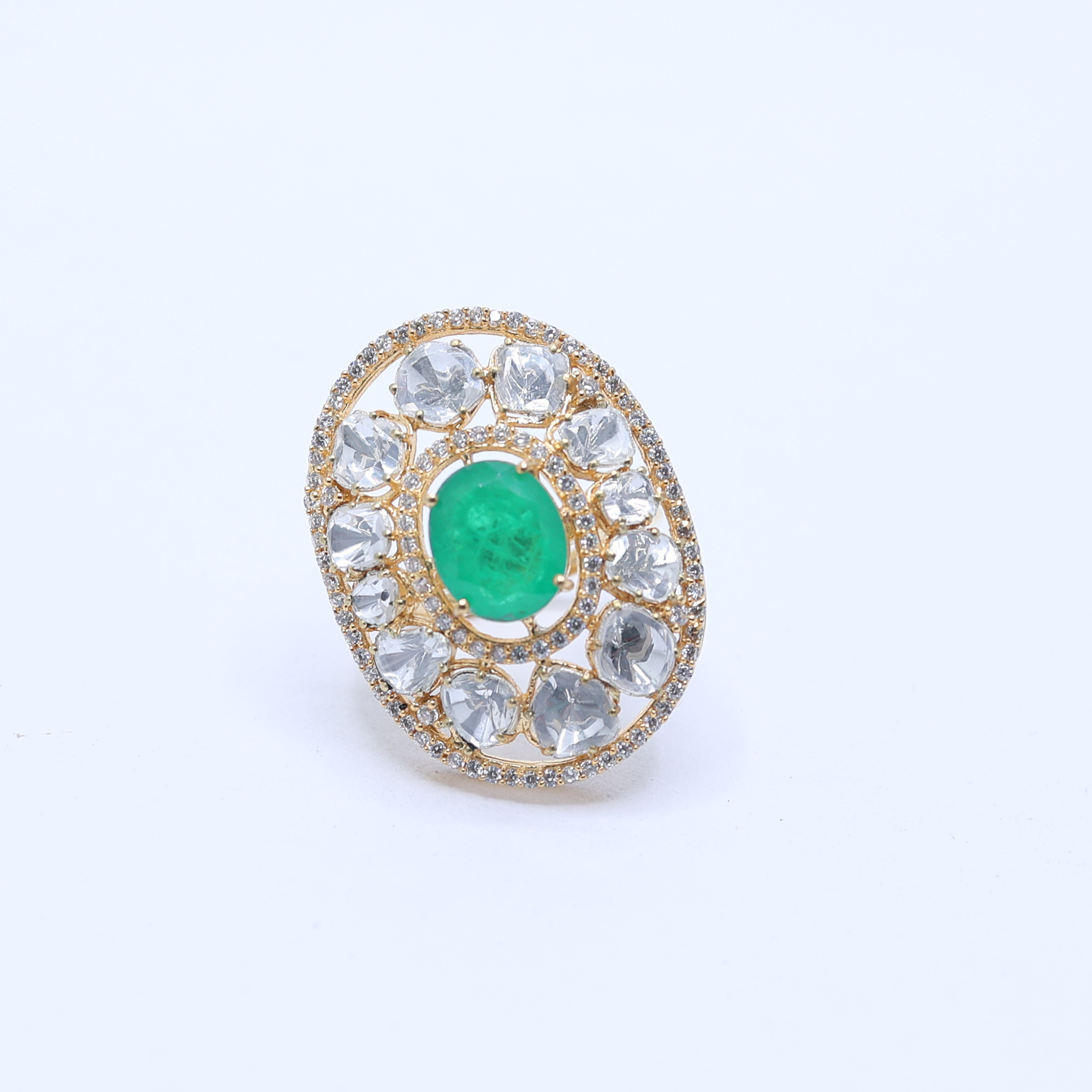 Emerald Polki Gleam Ring