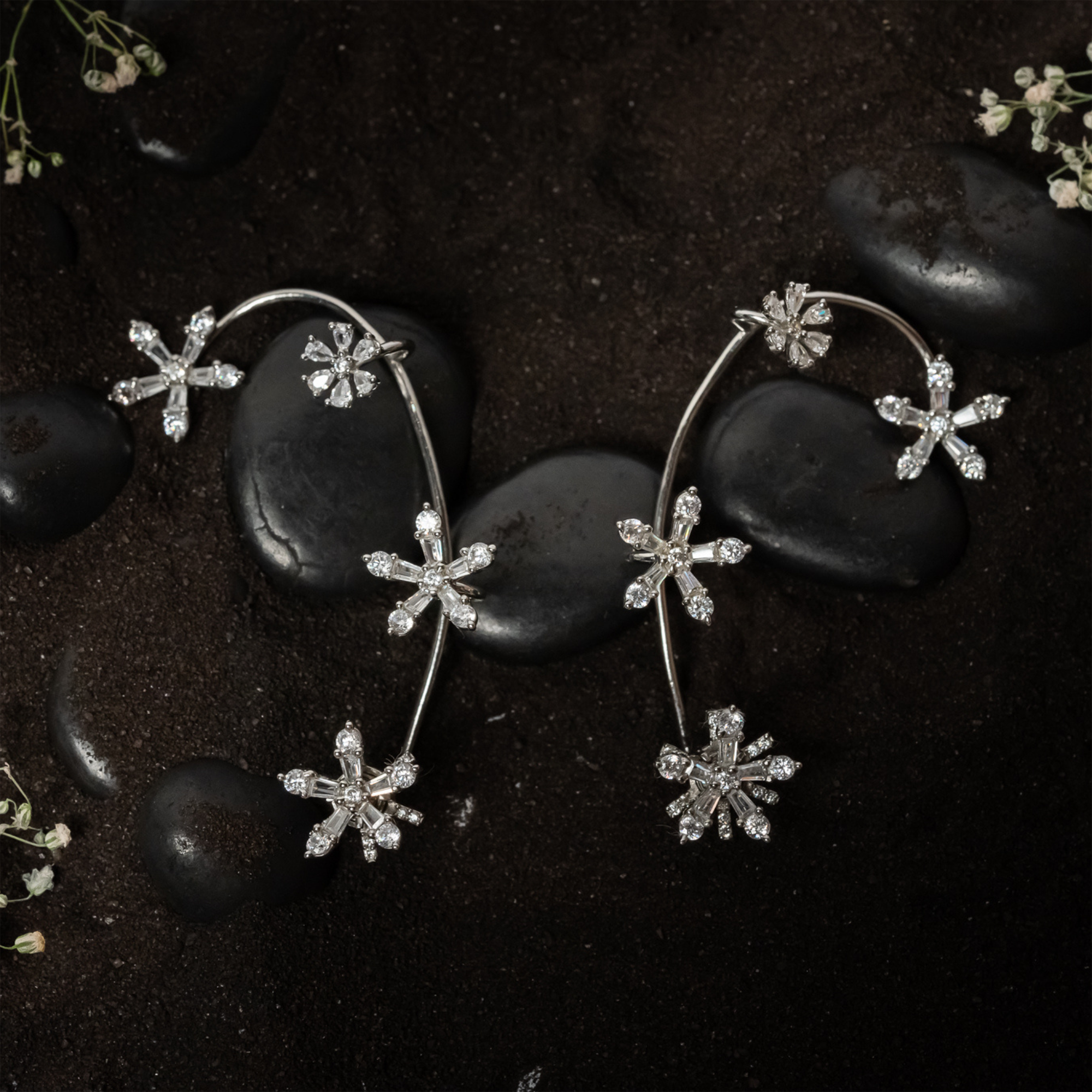 Floral Ear Cuff Earrings