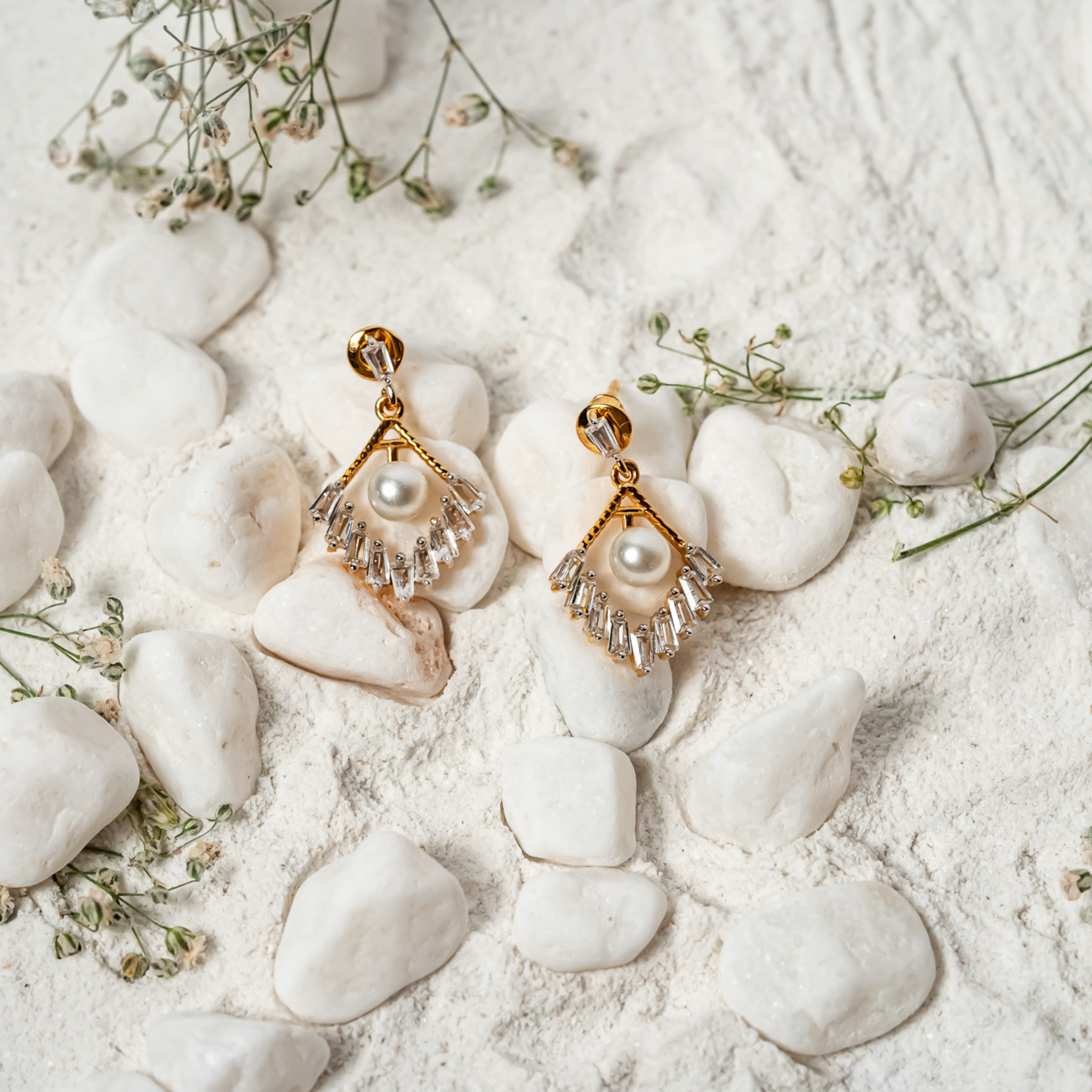 Gold Plated Sterling Drop Earrings