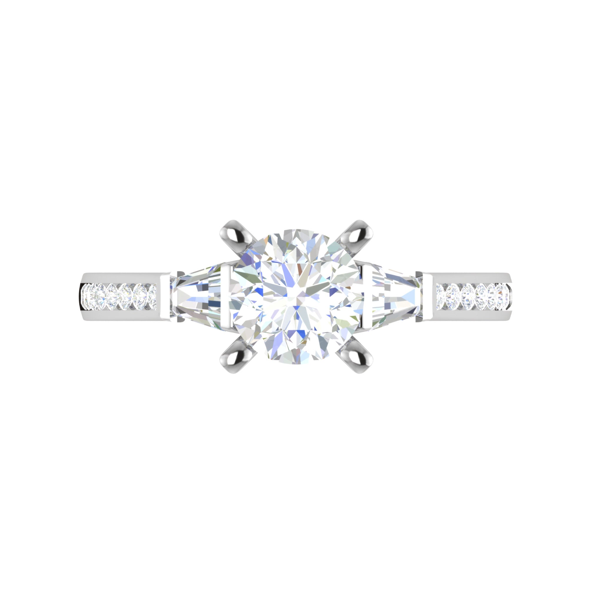 Round and Tapered Baguette Ring