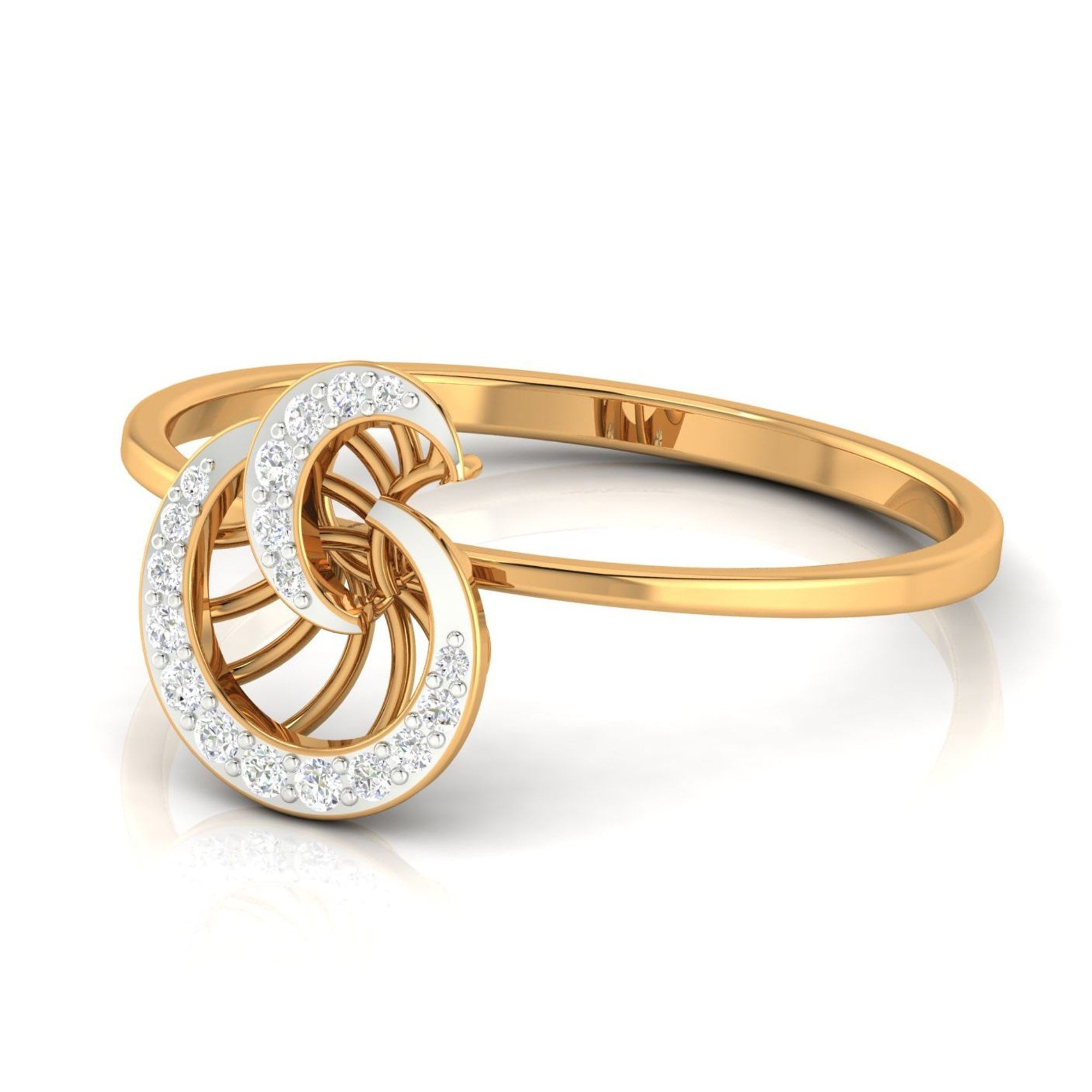 Elegant Swirl Diamond Ring