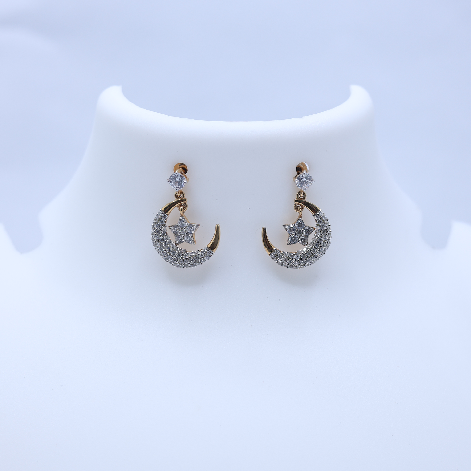 Sterling Silver Moon and Star Earrings