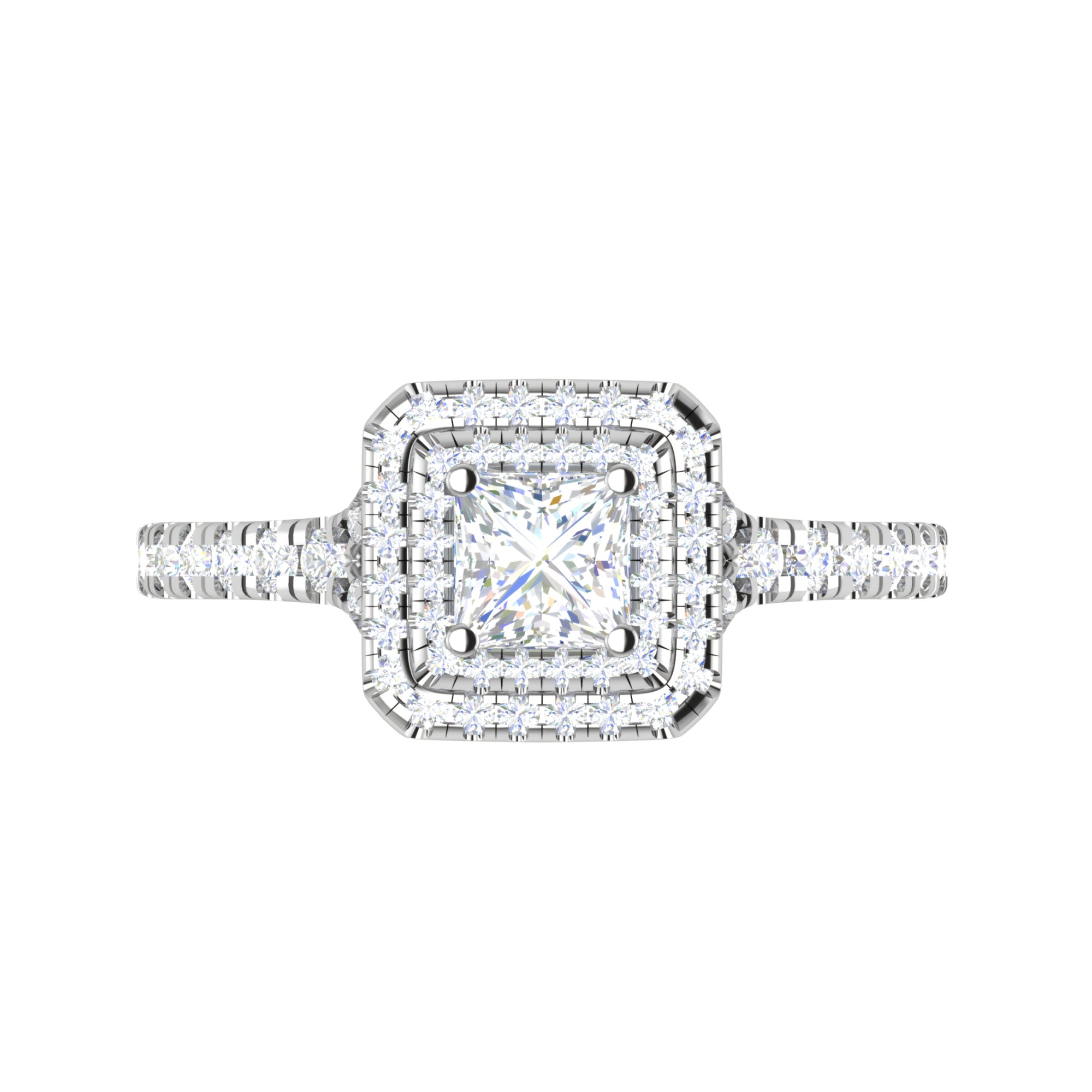 Solitaire American Diamond Halo Ring