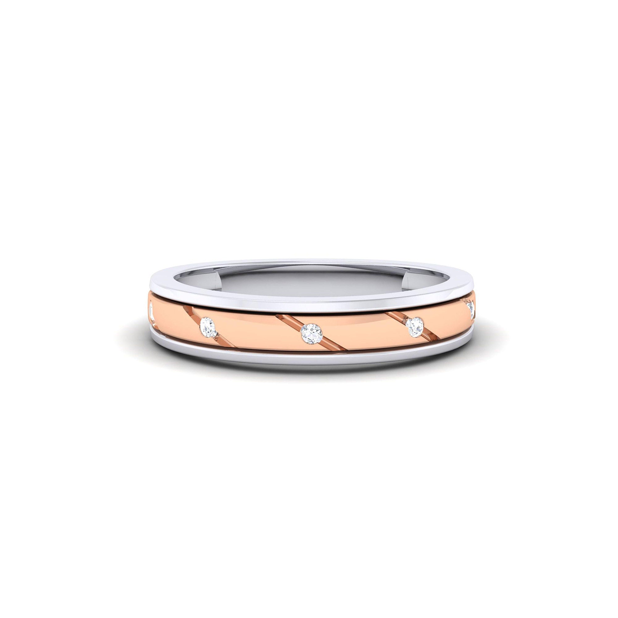 Adjustable Elegant Silver Rose Gold Dual Tone Layered Band