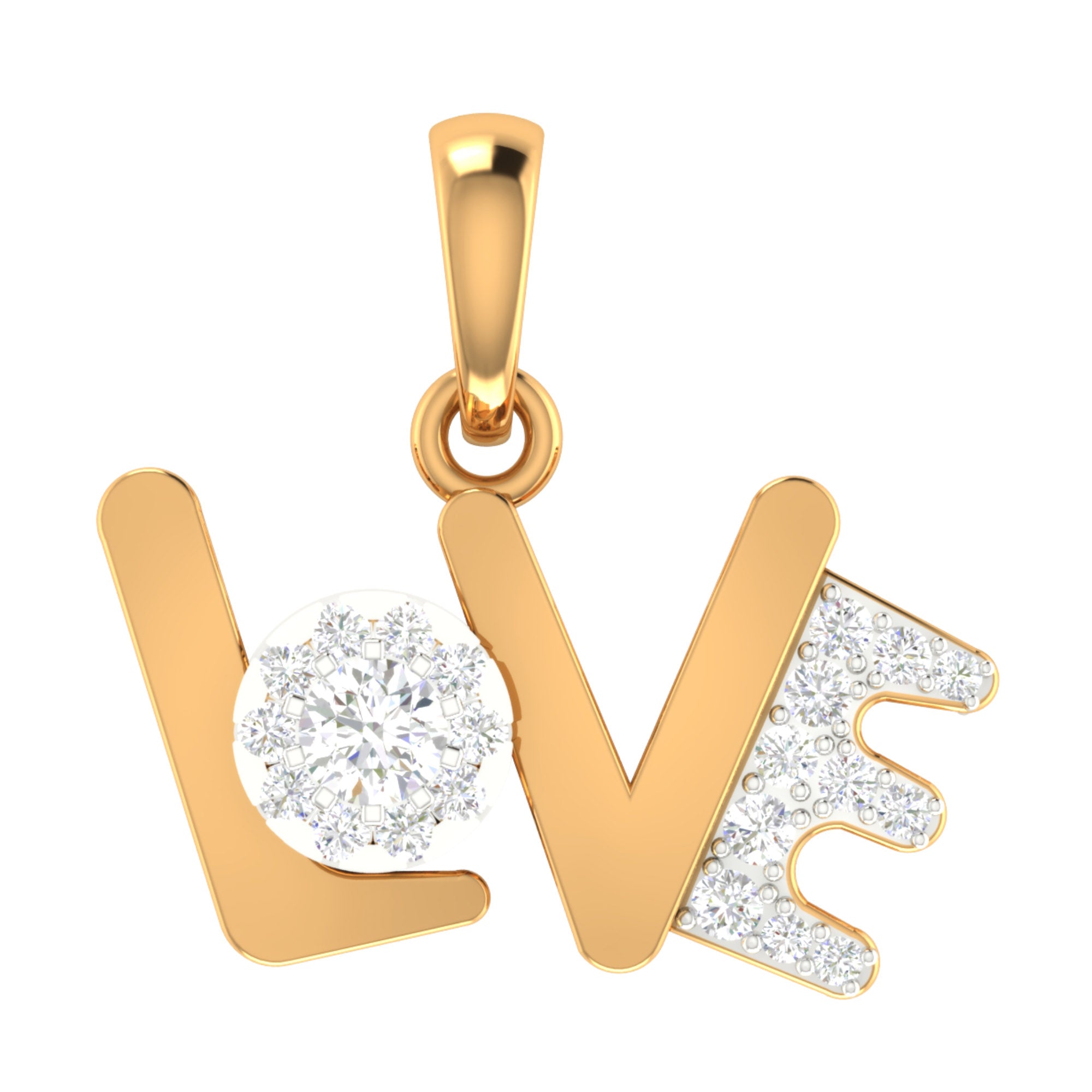 Gold Plated Love Script Pendant