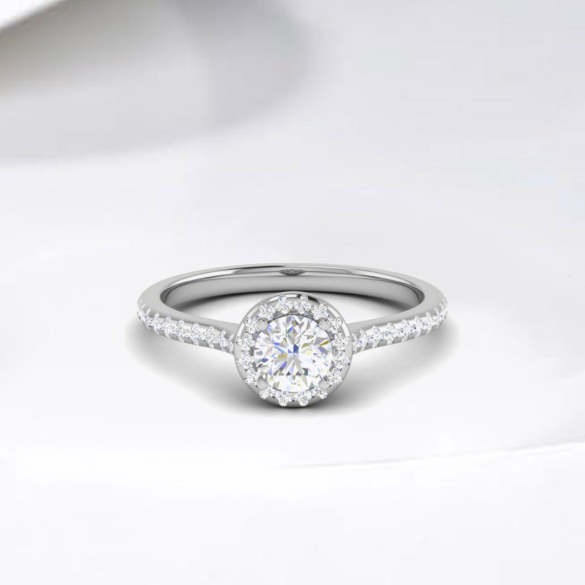 Classic Round Diamond Halo Ring