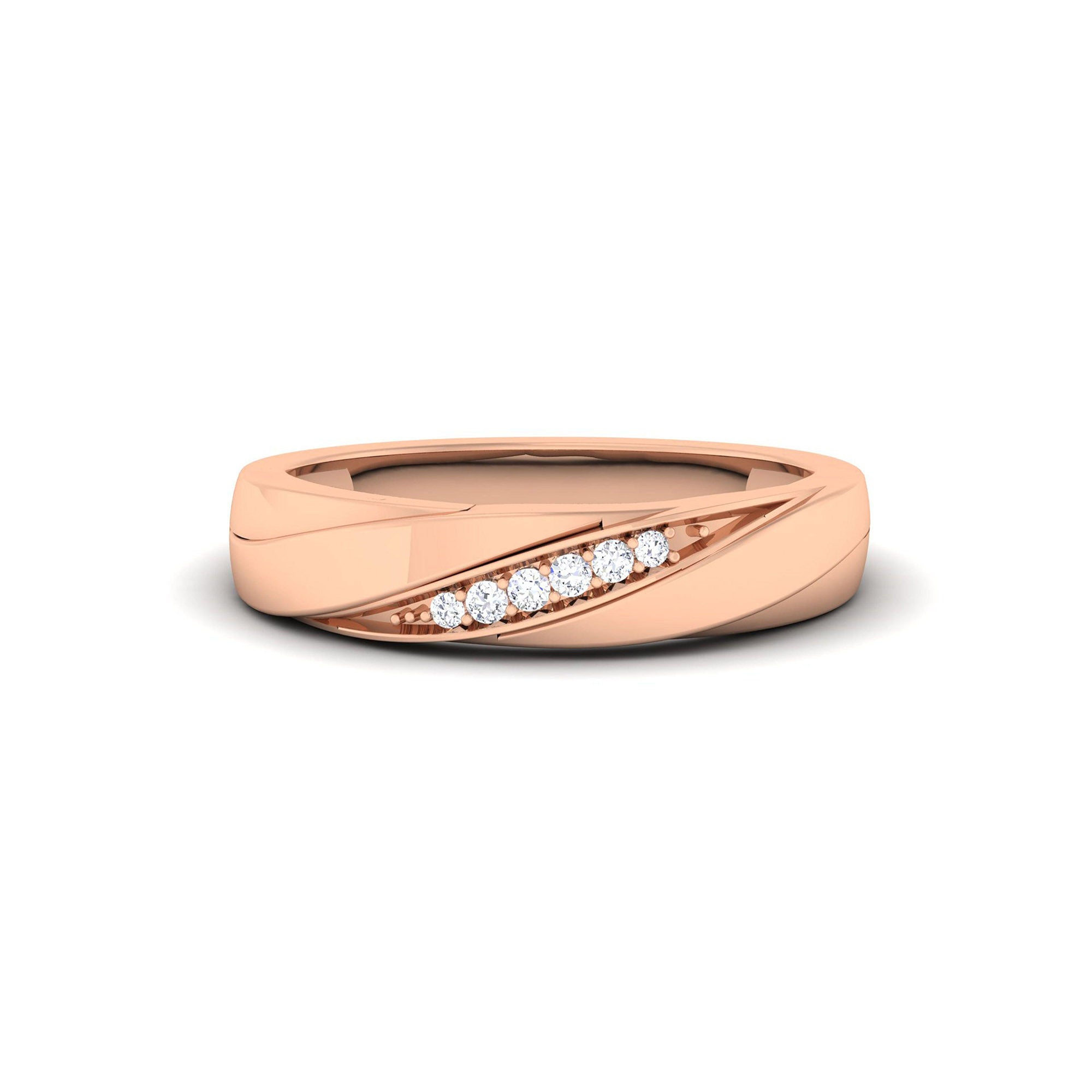 Adjustable Sleek Silver Rose Gold Wave Band