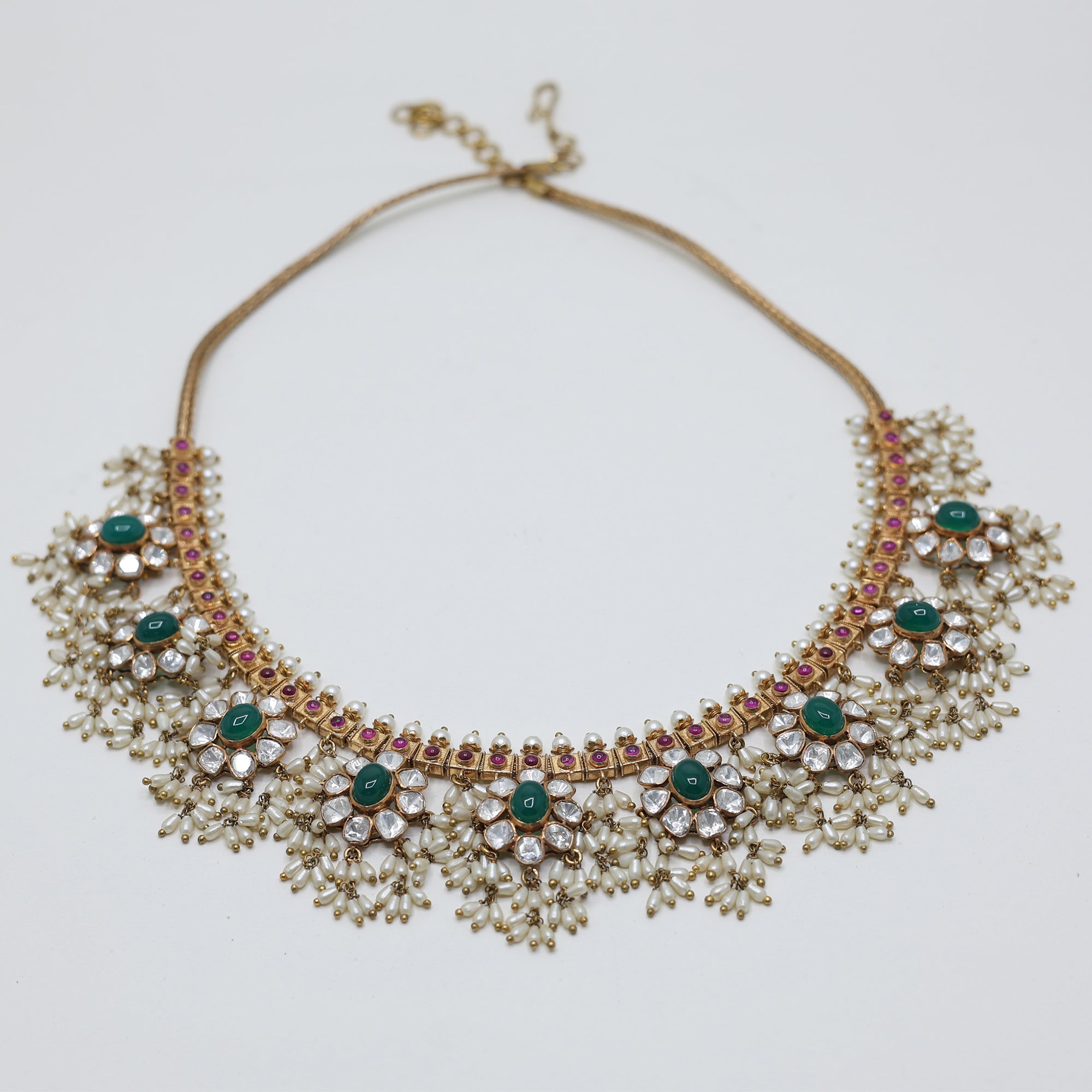 Emerald Guttapusalu Polki Style Necklace