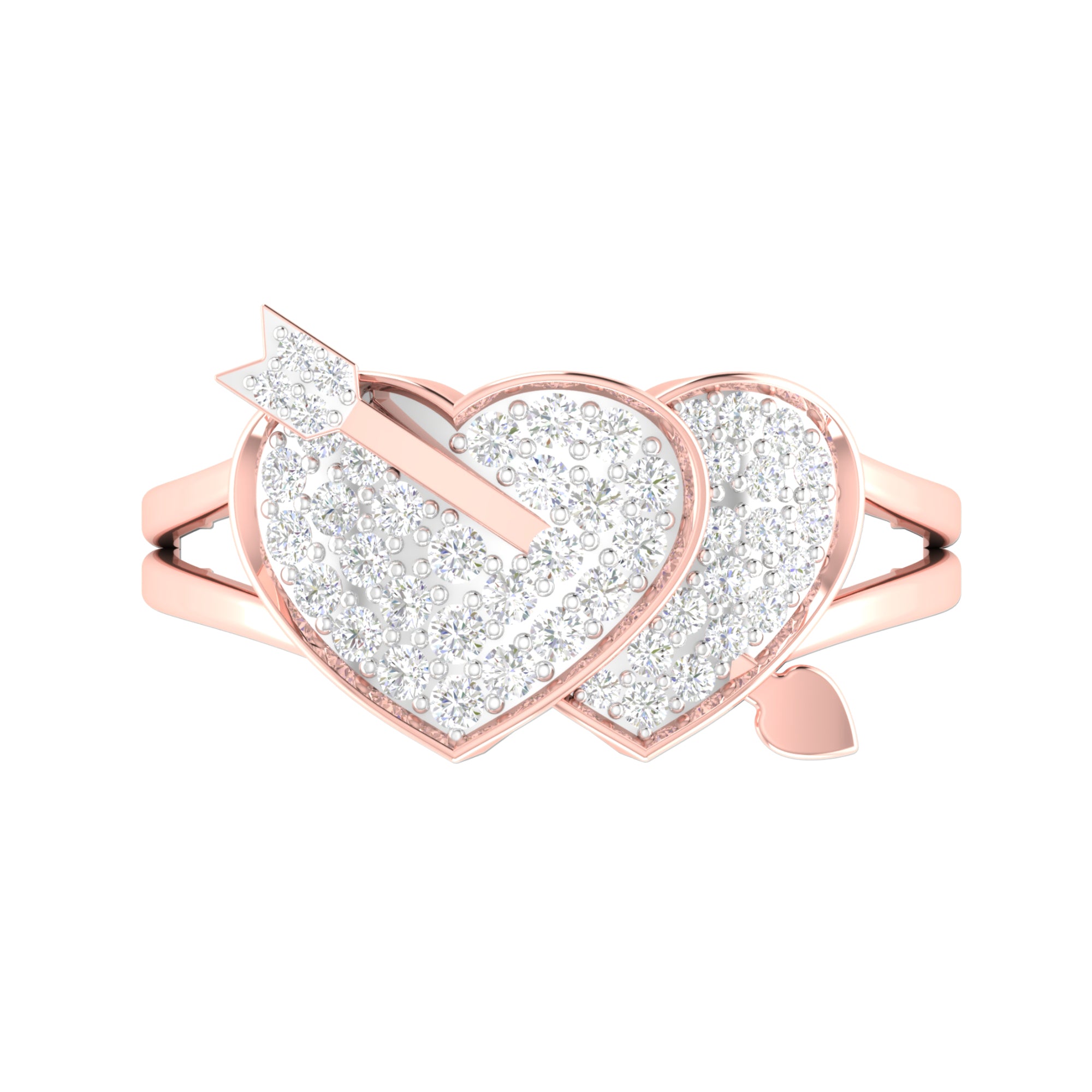 Cupid Love Double Heart Ring
