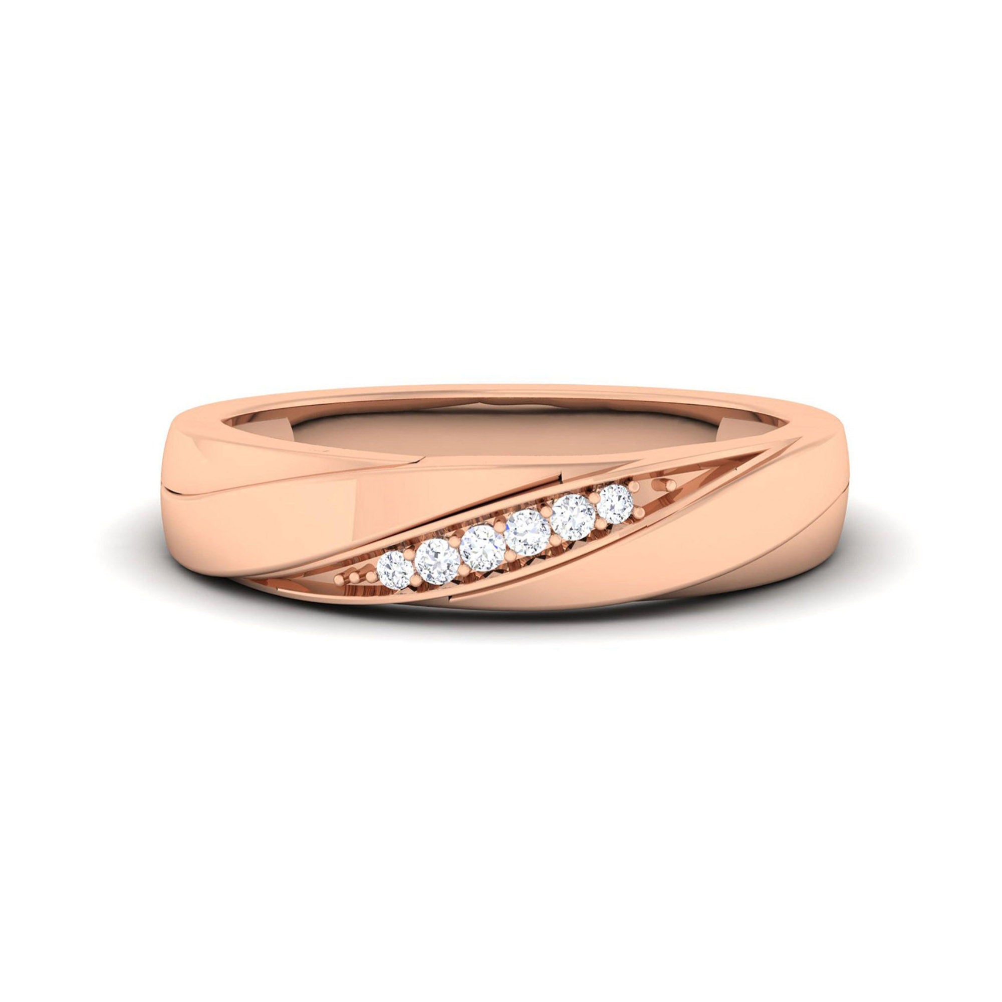 Rose Gold Channel Set Women Band