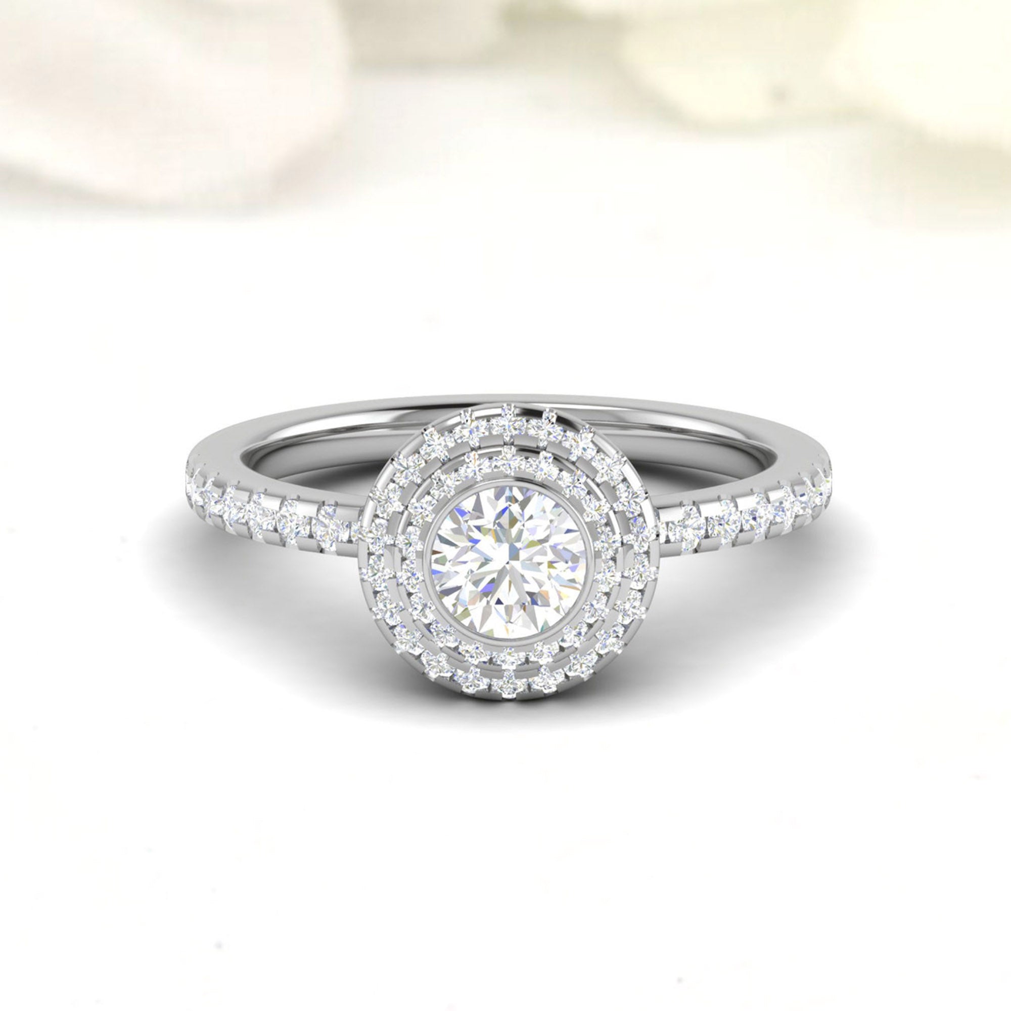 Round Cut Halo Wedding Ring