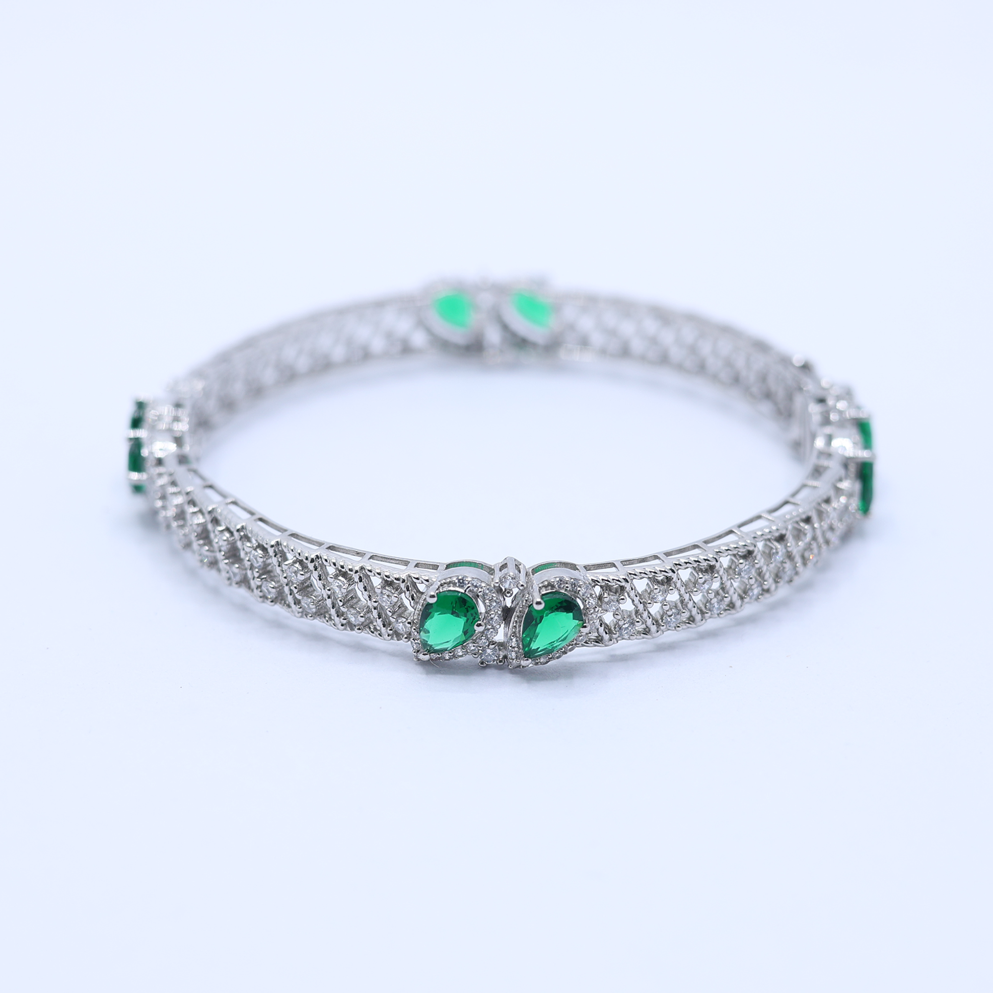 Paraiba Halo Twisted Design Bracelet