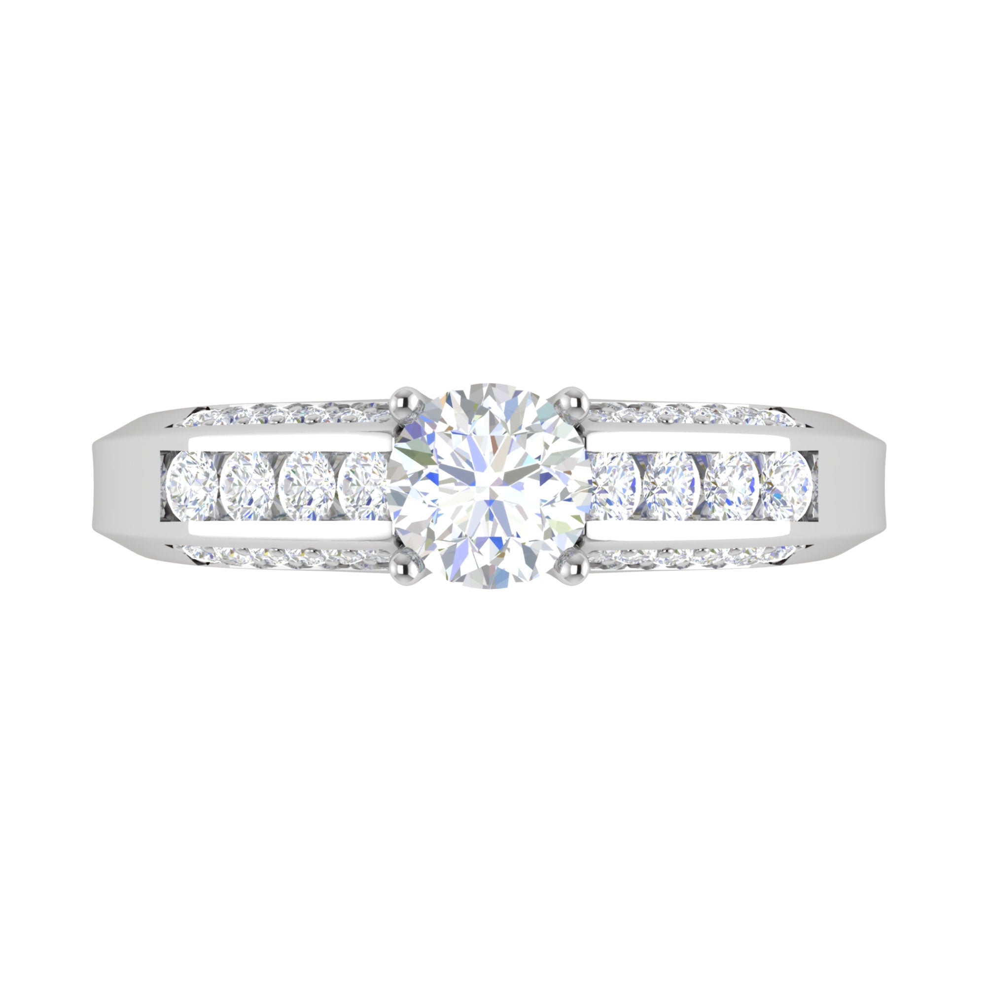 Sterling Silver Channel Set Ring
