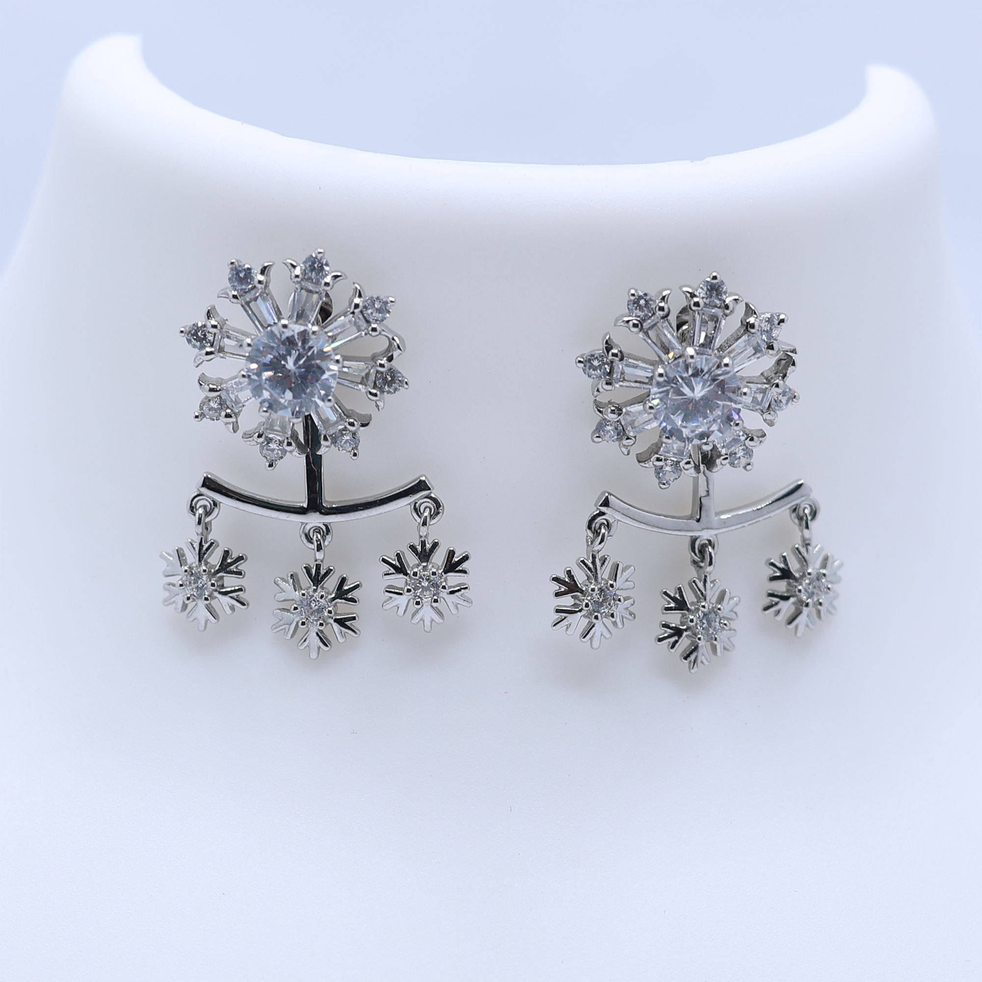 Elegant Snowflake Drop Earrings