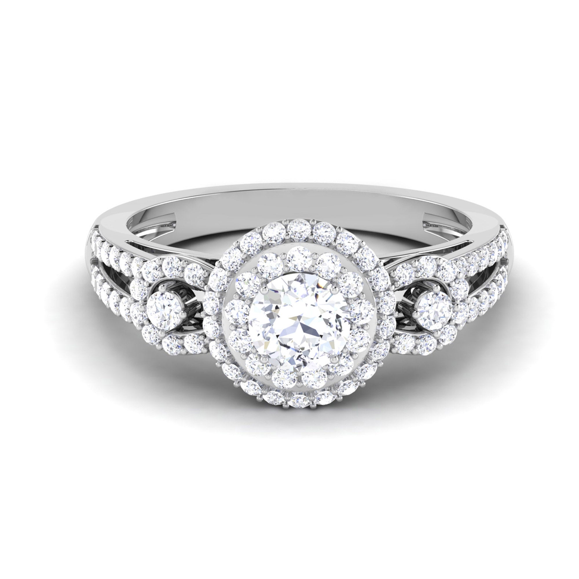 Double Halo Sparkling Bridal Ring