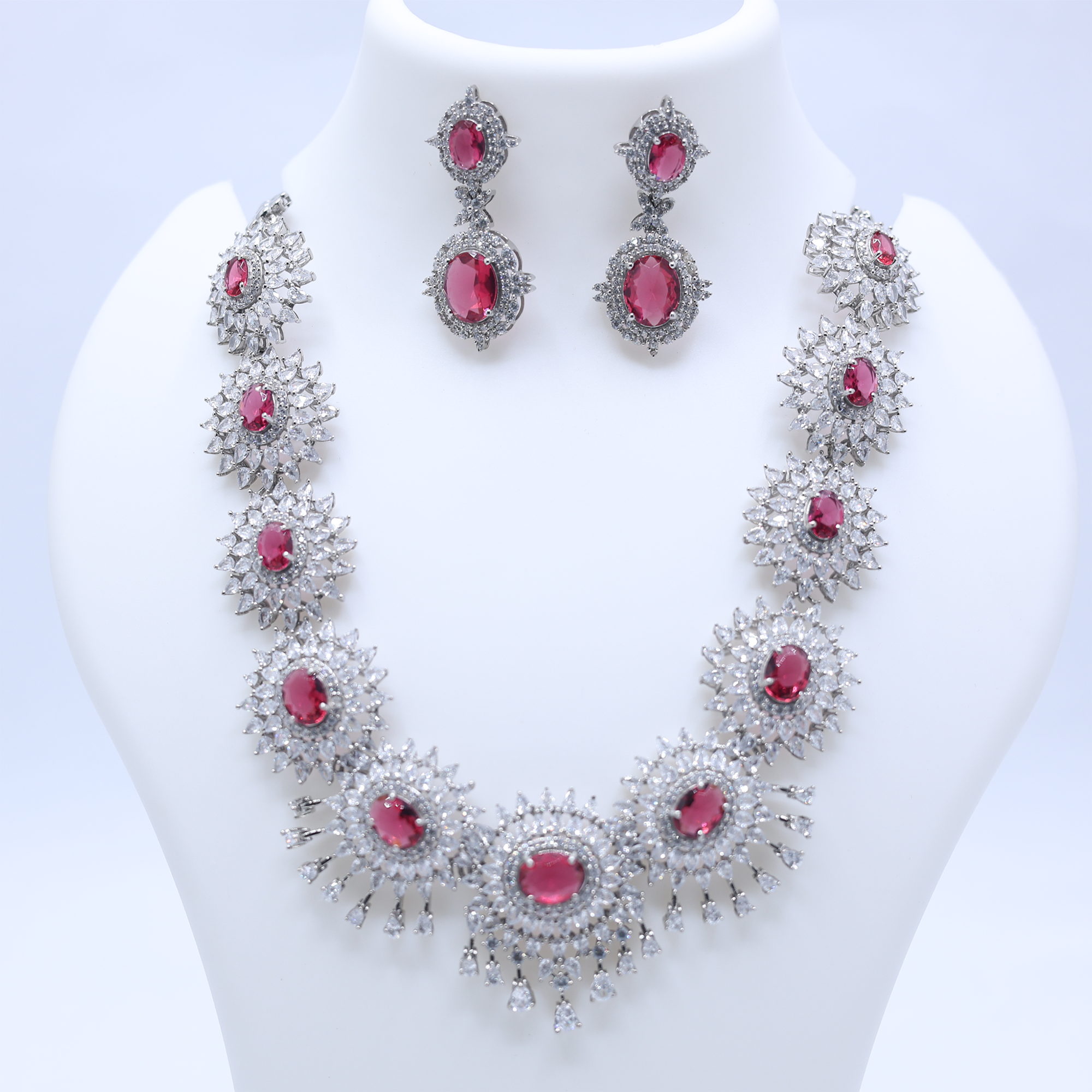 Royal Bridal Necklace Set with Earrings
