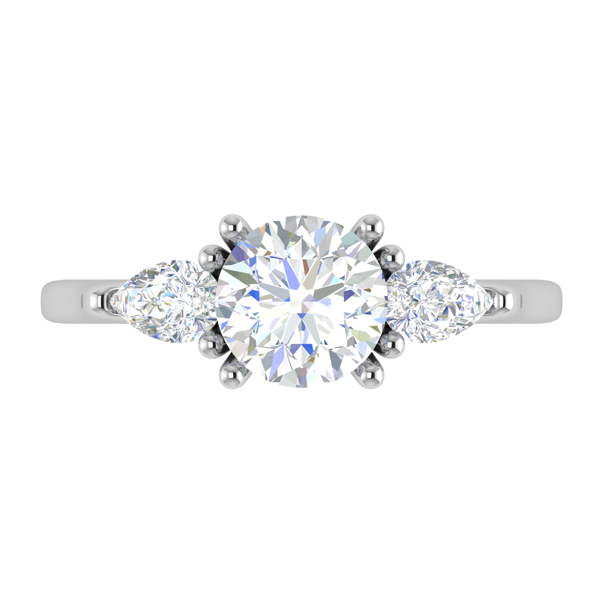 White Gold Plated Silver Ring